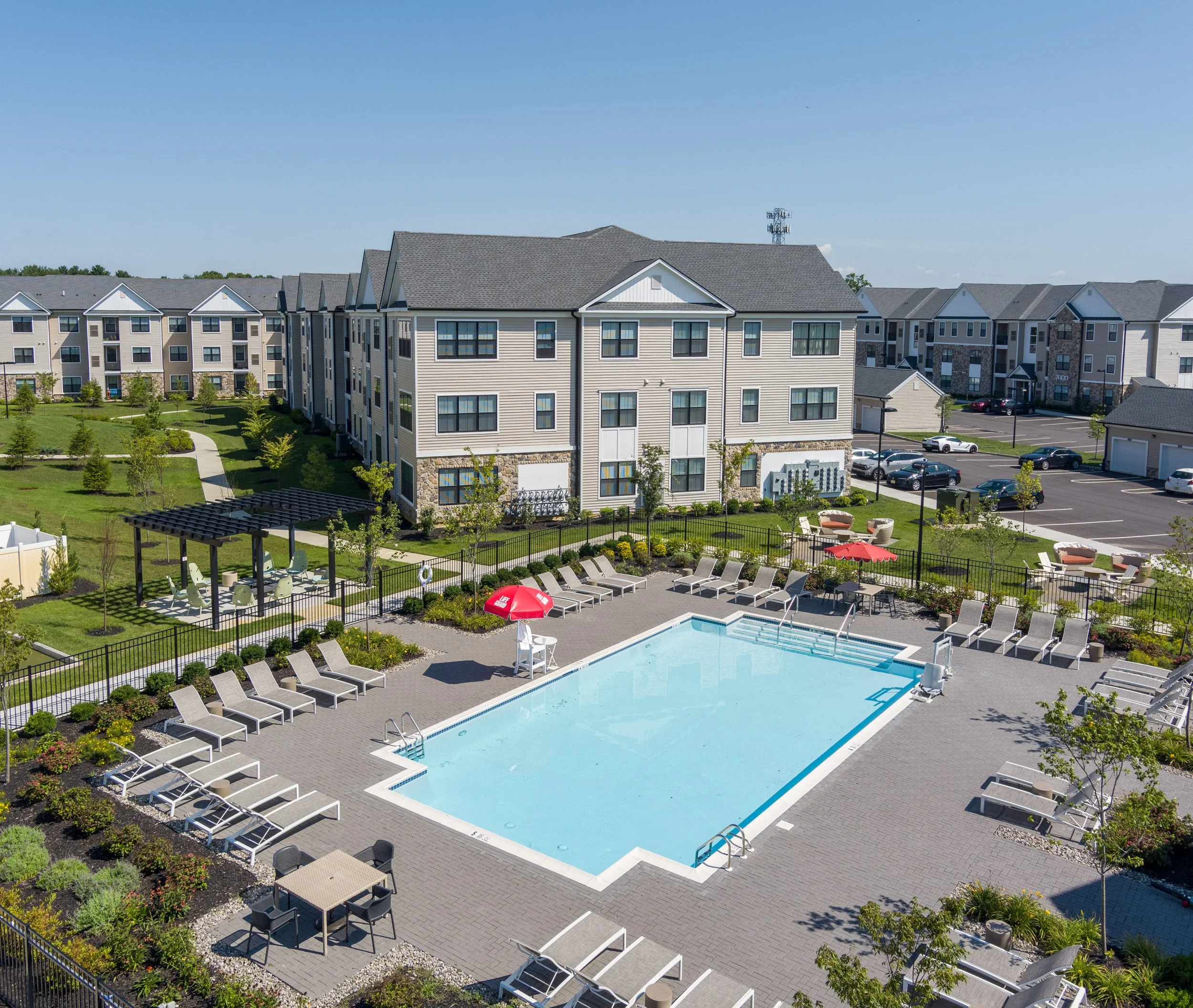   Few settings are better suited to drone photography than the outdoor amenities at apartment complexes.  