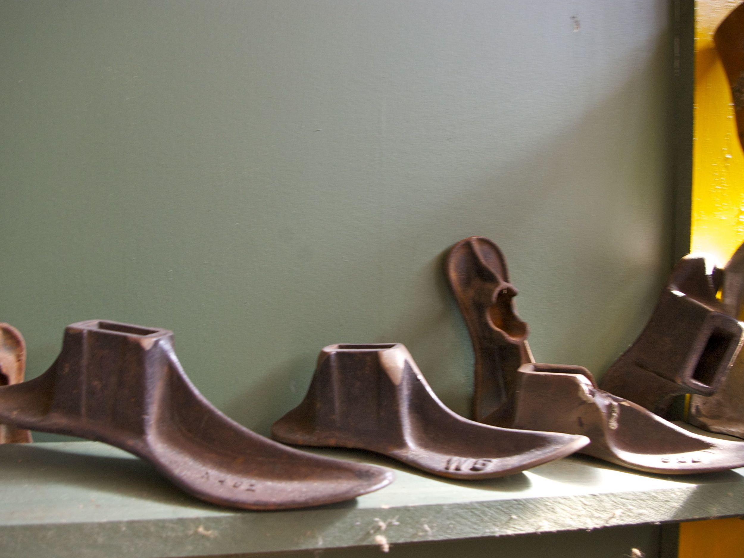 Cobbler's lasts in the Harness Store.