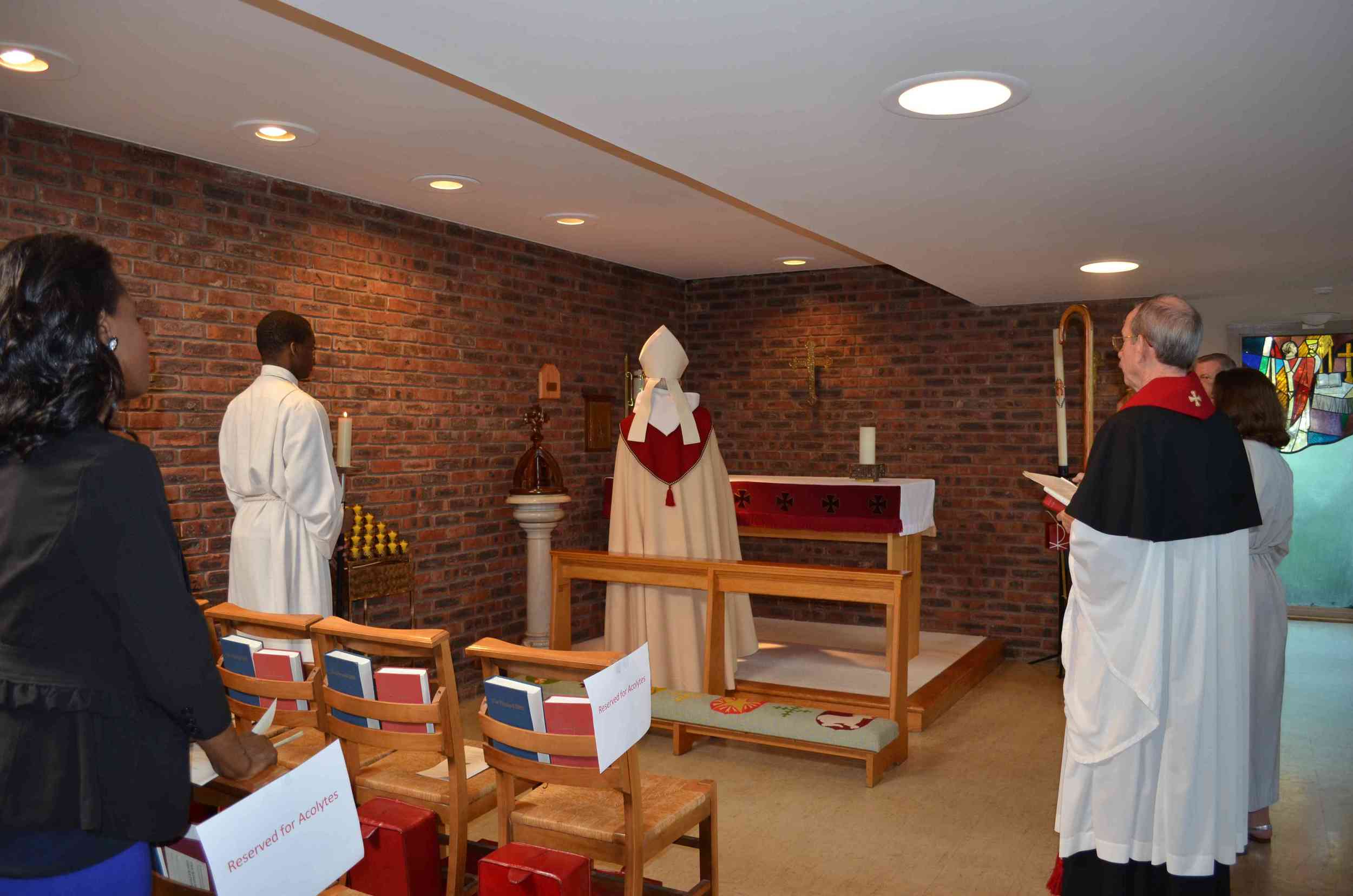  The fair linen for the chapel altar was given in thanksgiving for the Gutterman and Kim children 