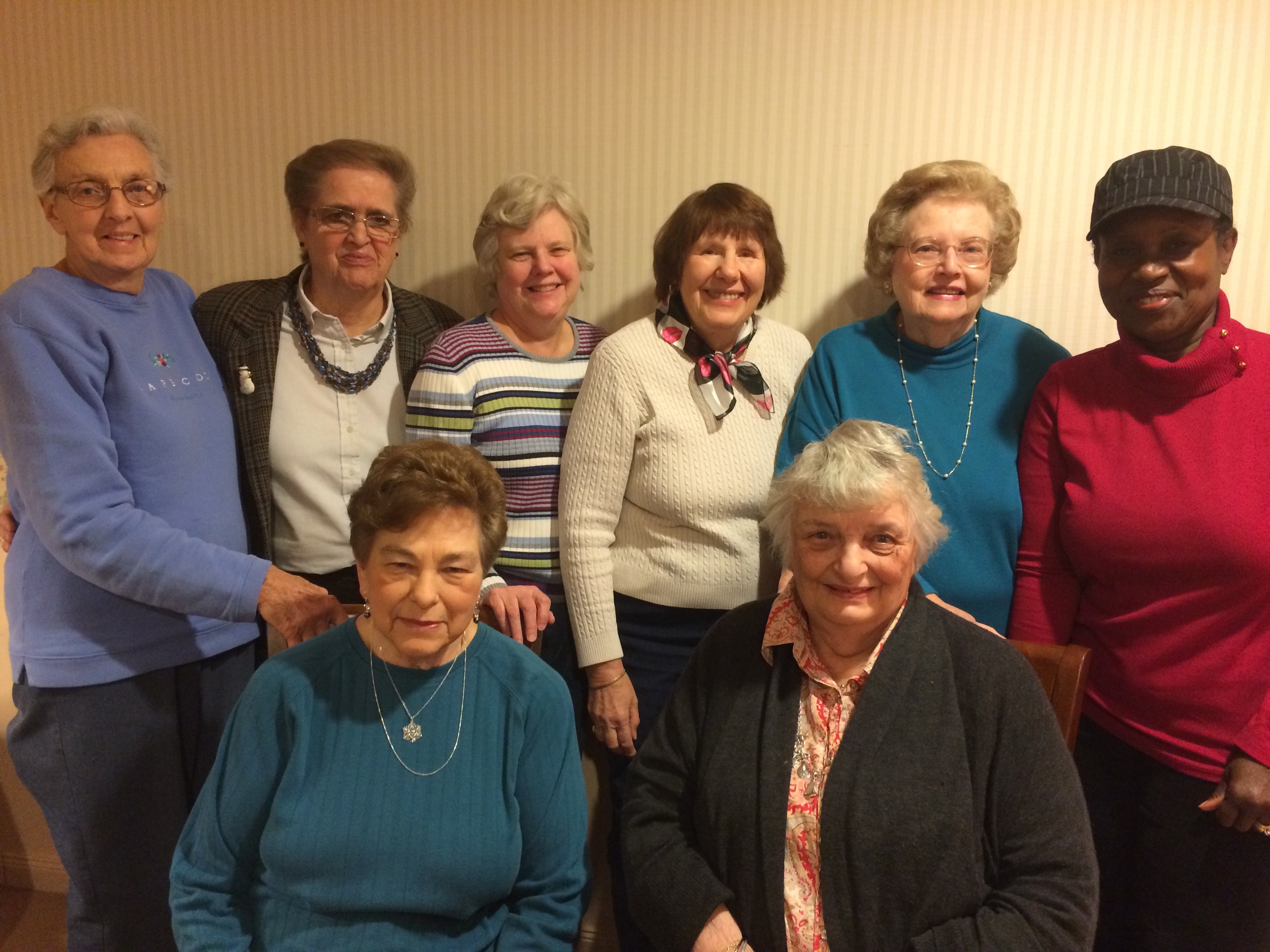 Eight of nine members of St. John's Altar Guild. Representing over 276 combined years of service!