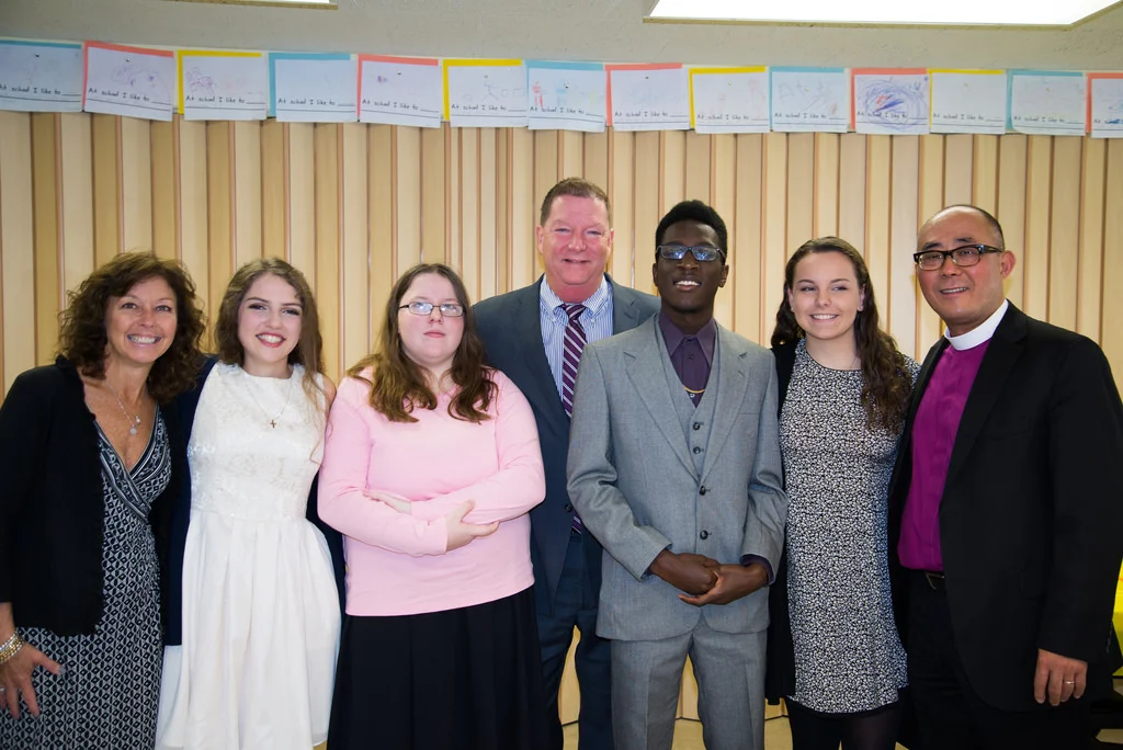Confirmation Class and Wardens with Bishop Shin