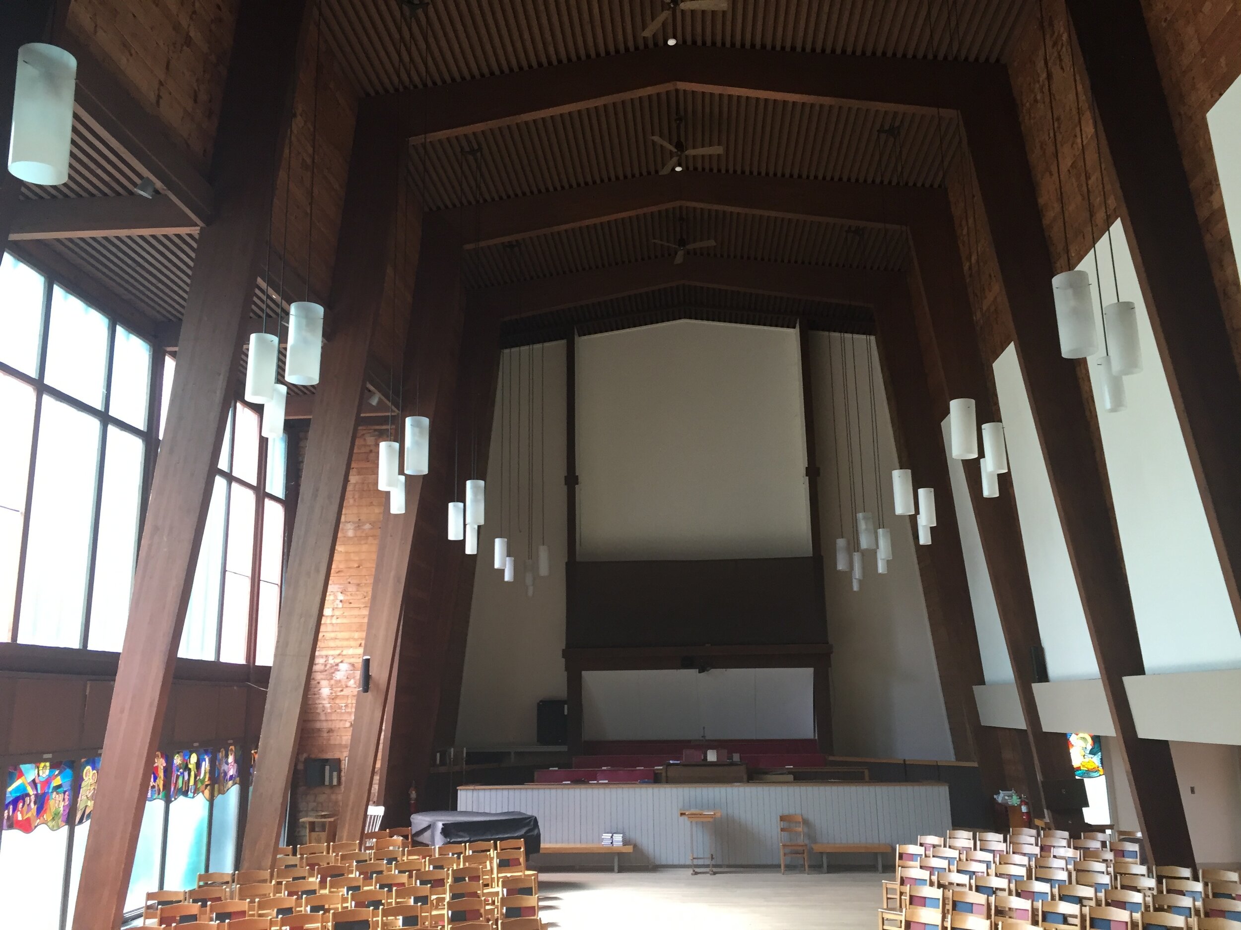 Looking back to the choir loft from the altar