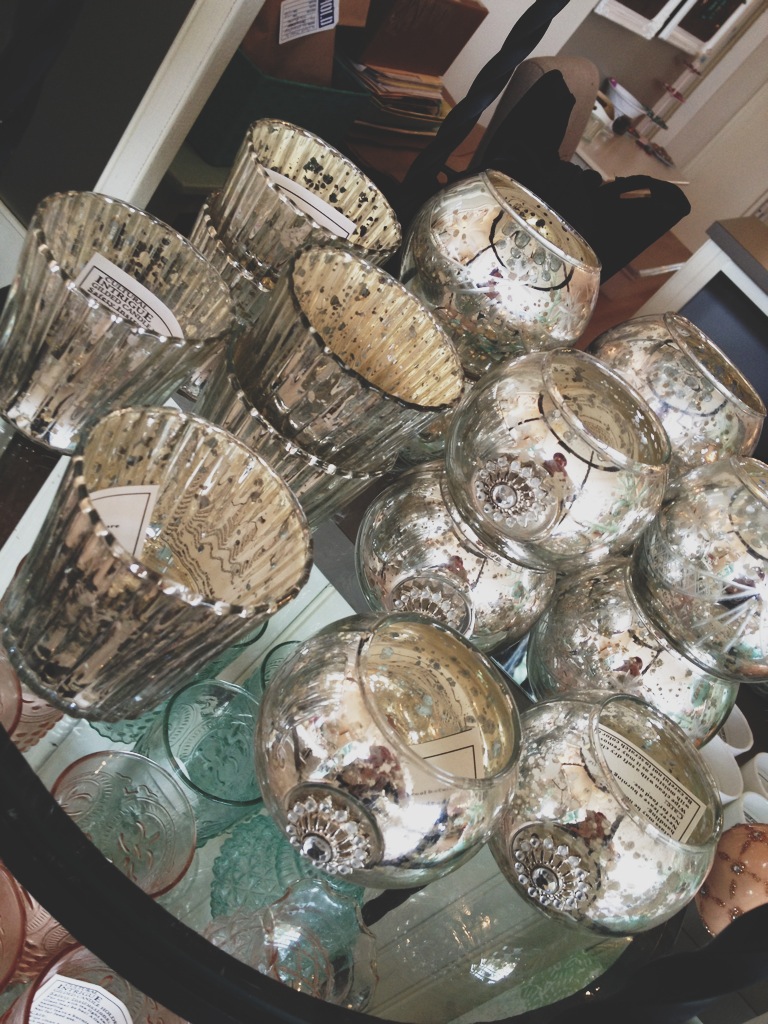 Mercury Glass Candle Holders.