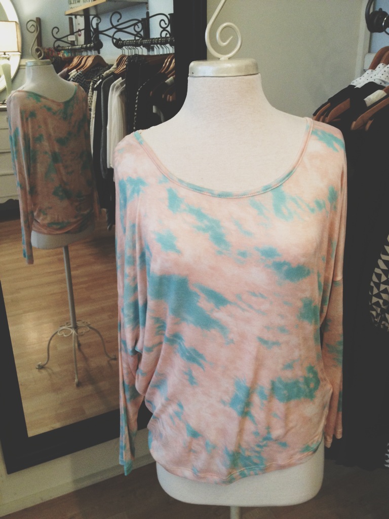 Pink and Blue Tie-Dye Comfy Top. 