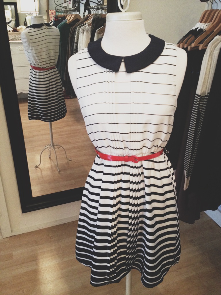 Navy Striped Peter Pan Collar Dress.jpg