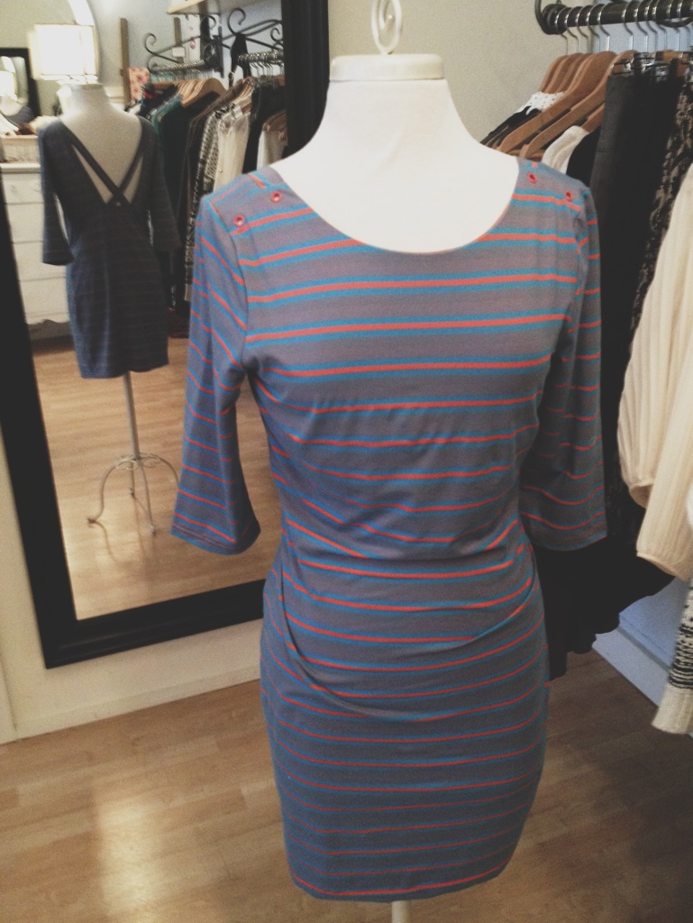 Gray Striped Dress with Cool Back.jpg