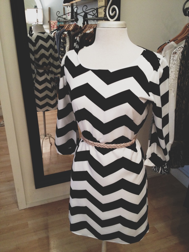 Black and White Chevron Dress