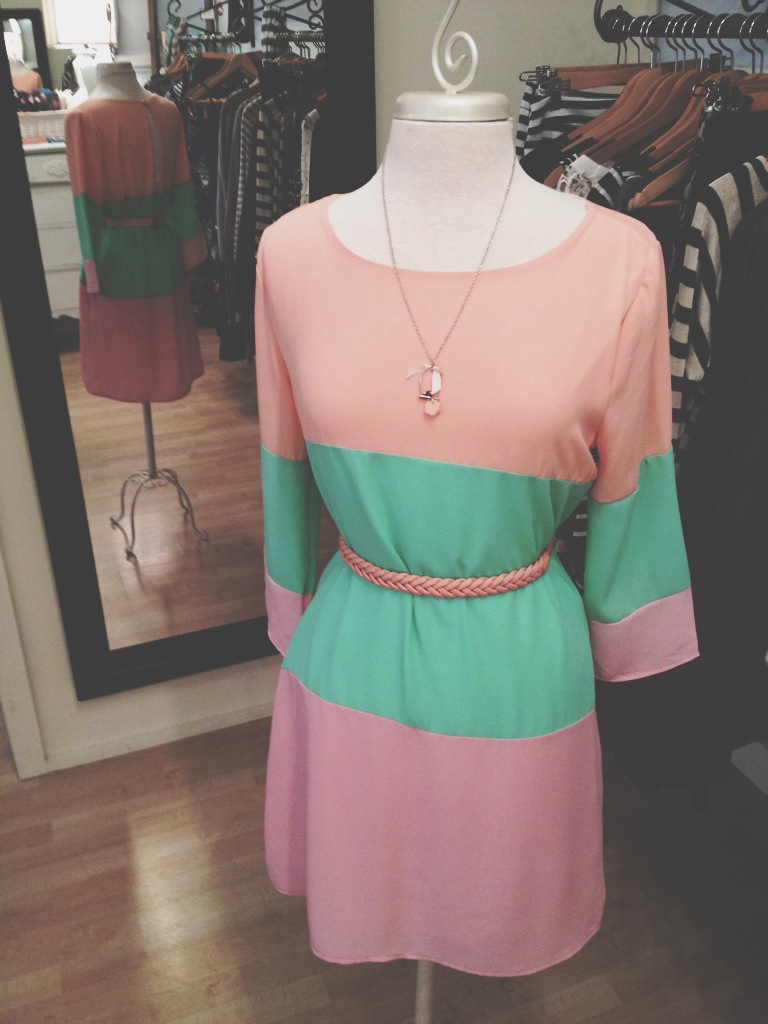 Pastel Color Block Dress. Perfect for Easter!