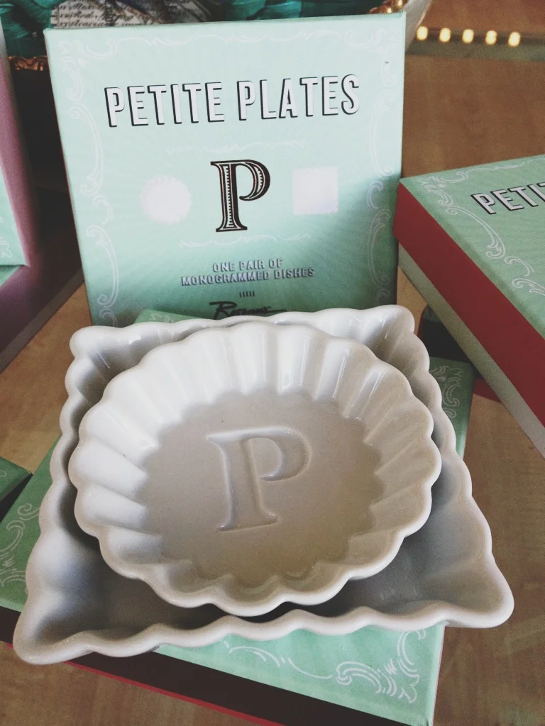 Petite Plates in all different letters.