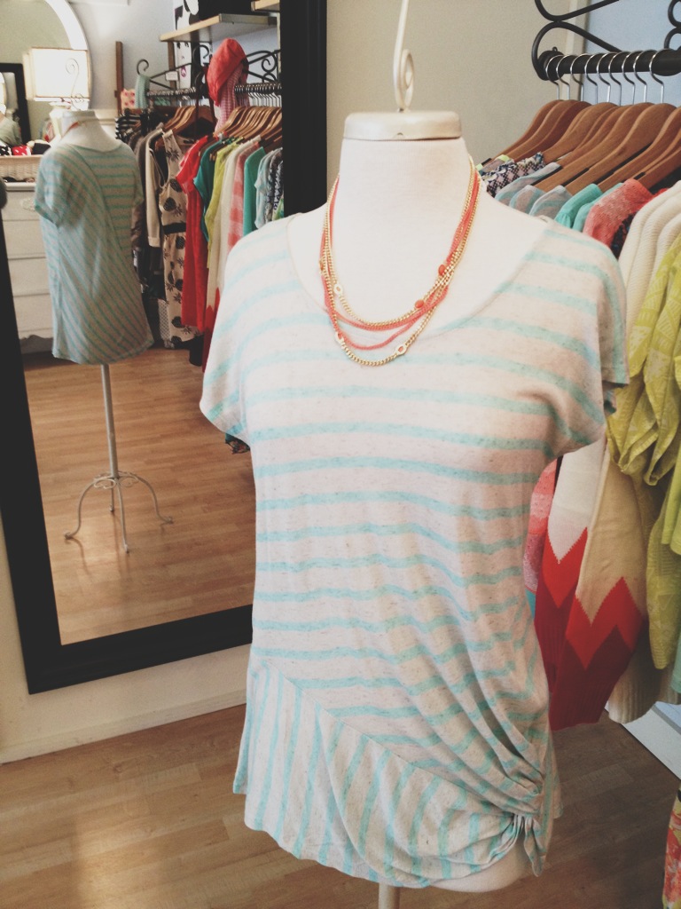 Blue and White Striped Tee
