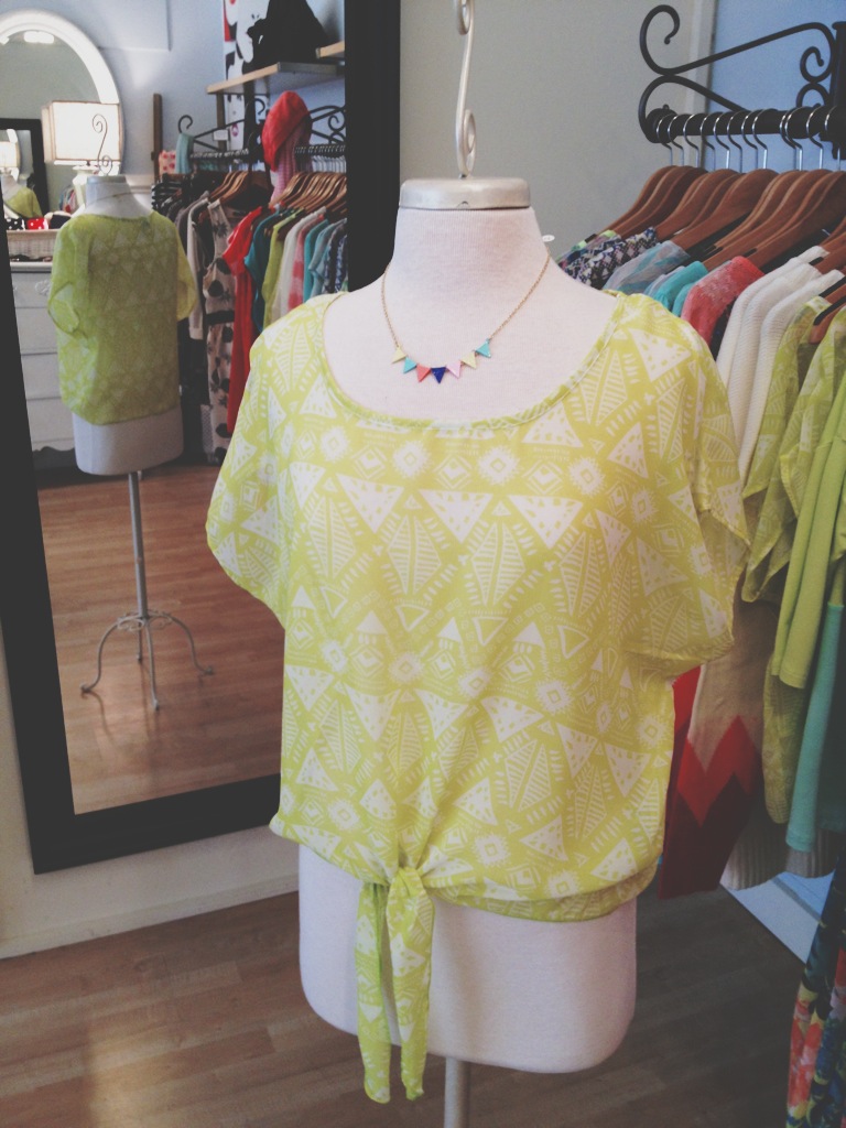 Lime Green Aztec Top