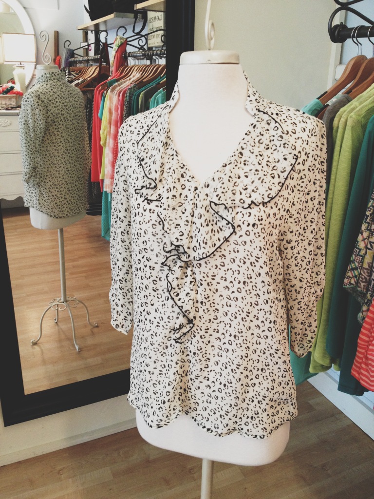 Black & White Leopard Print Blouse