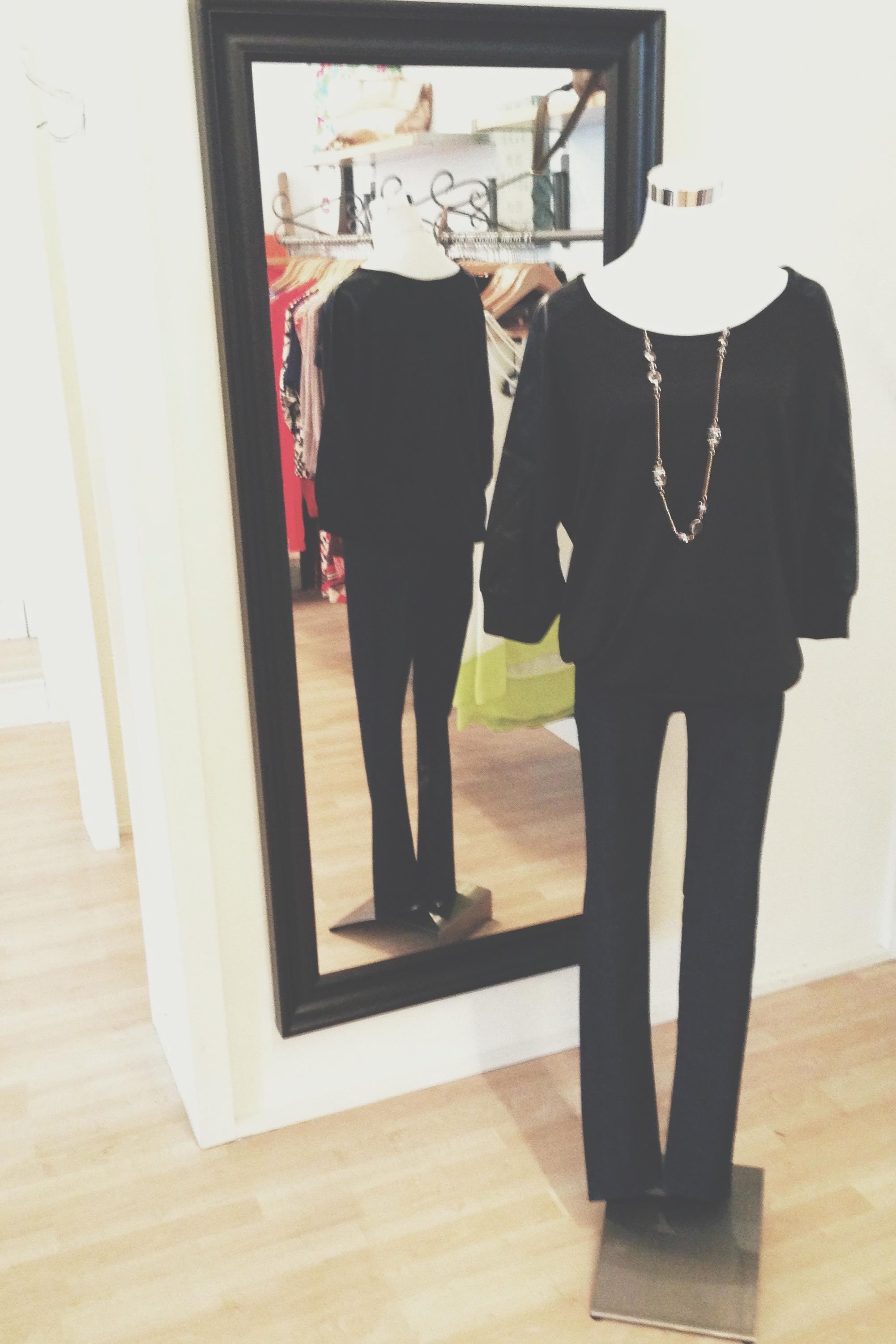 Black moto style shirt with leather shoulders