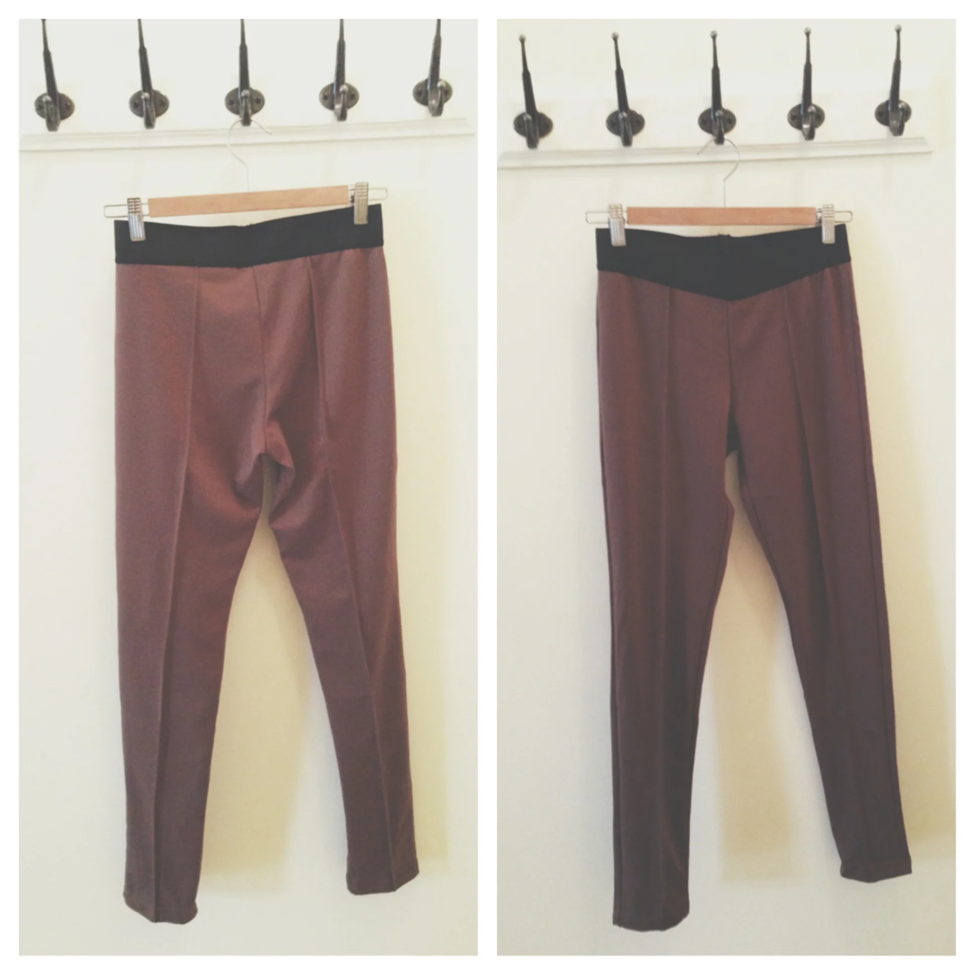 Track pant legging in brown with elastic waistband by Tresics