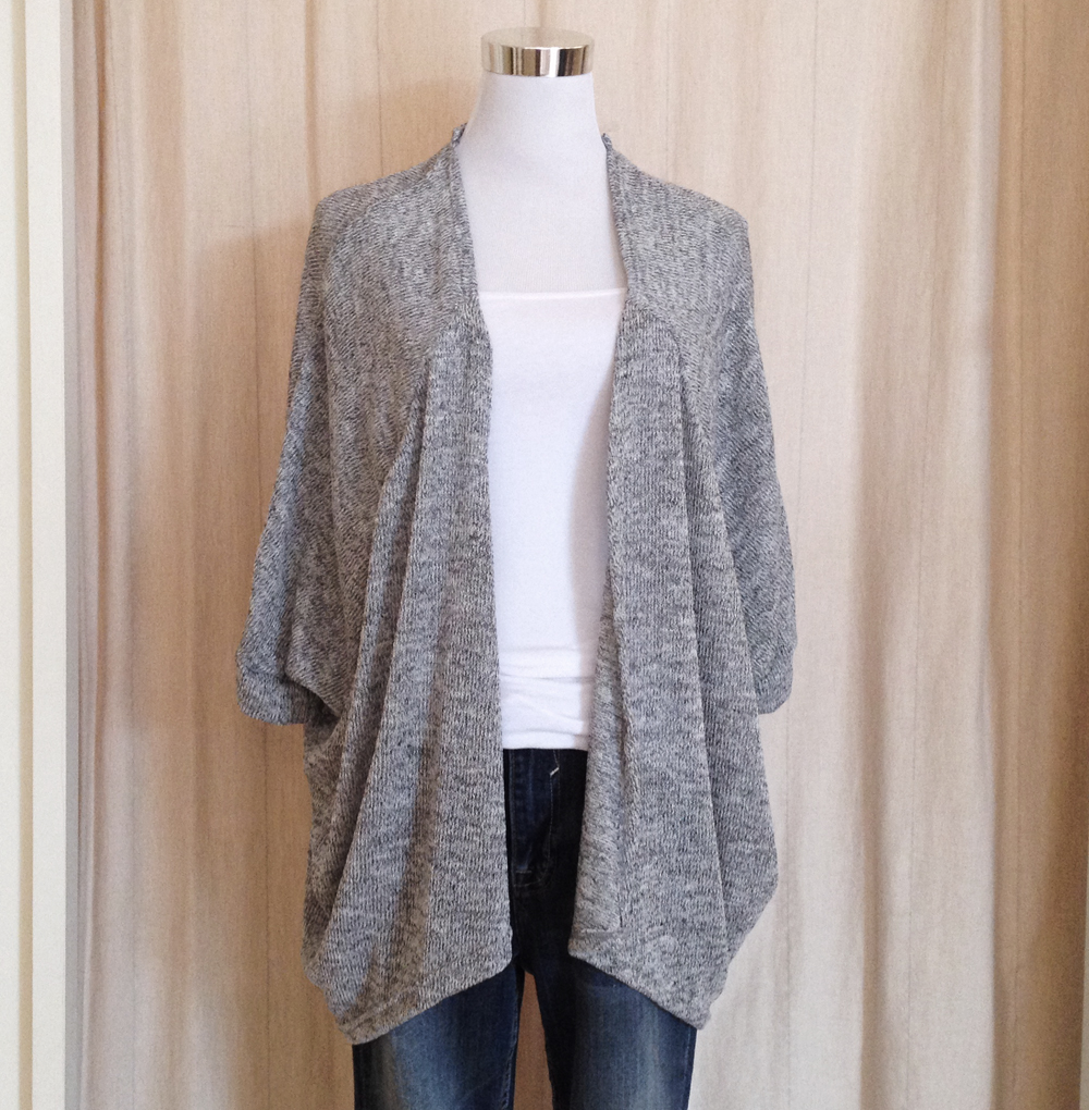 Gray Marled Cocoon Cardigan