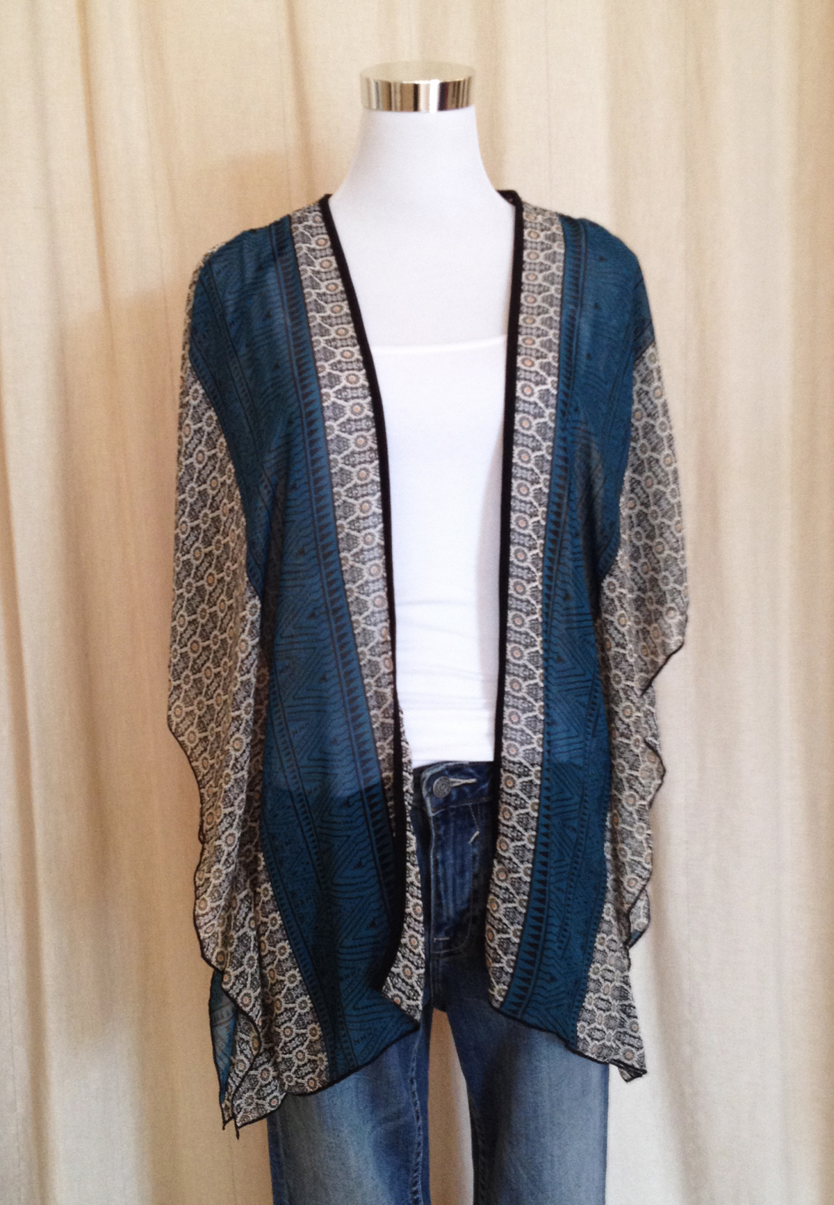 Sheer Print Cardigan
