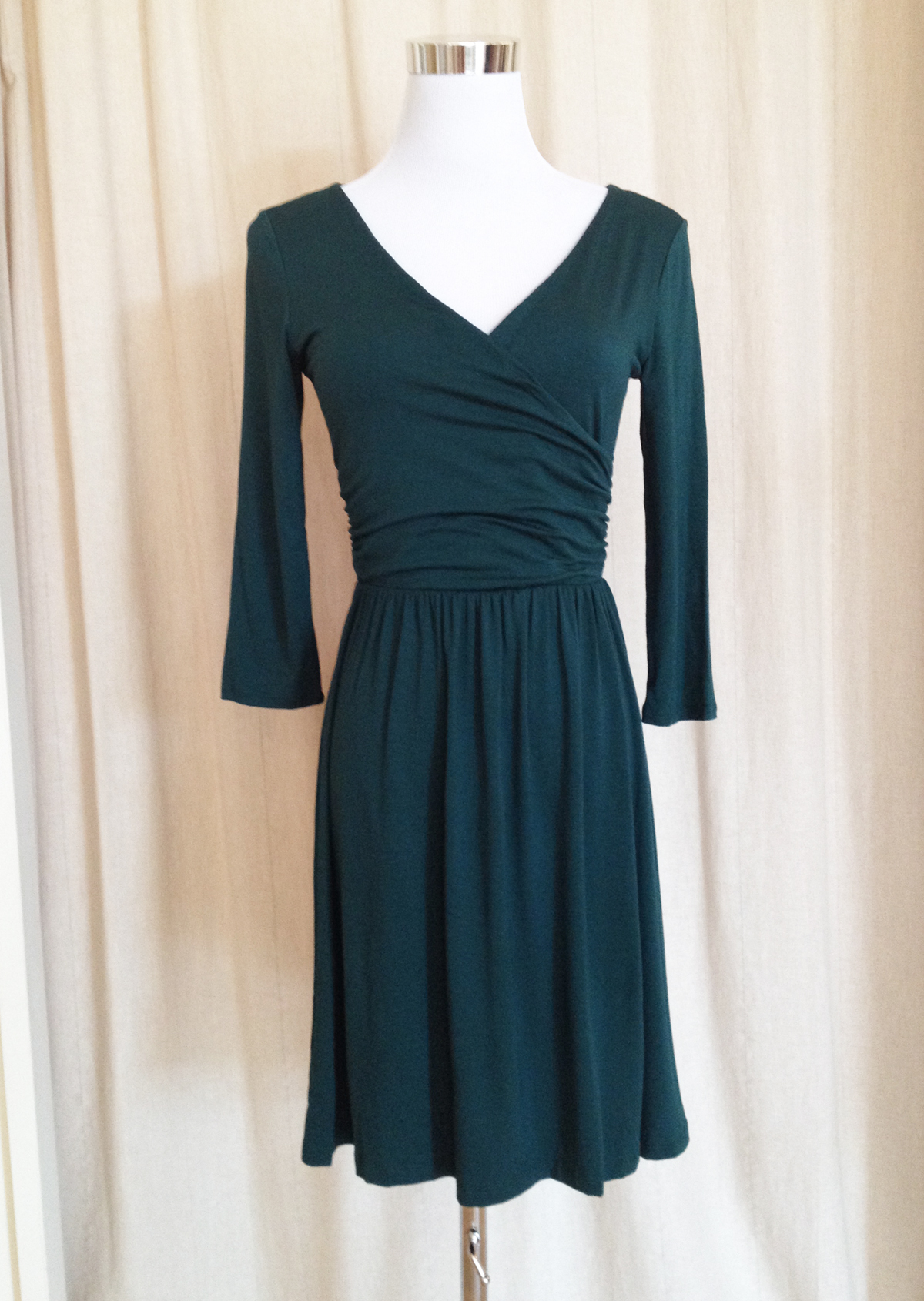Teal Green Jersey Wrap Dress