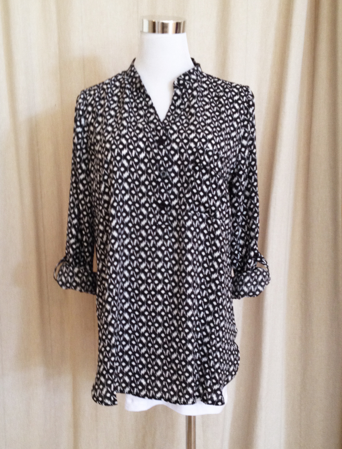 Black and White Print Blouse