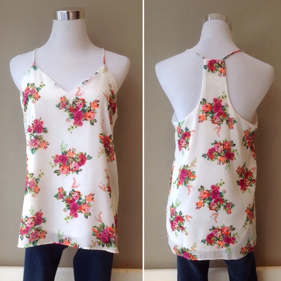 Off-white floral print cami, $32