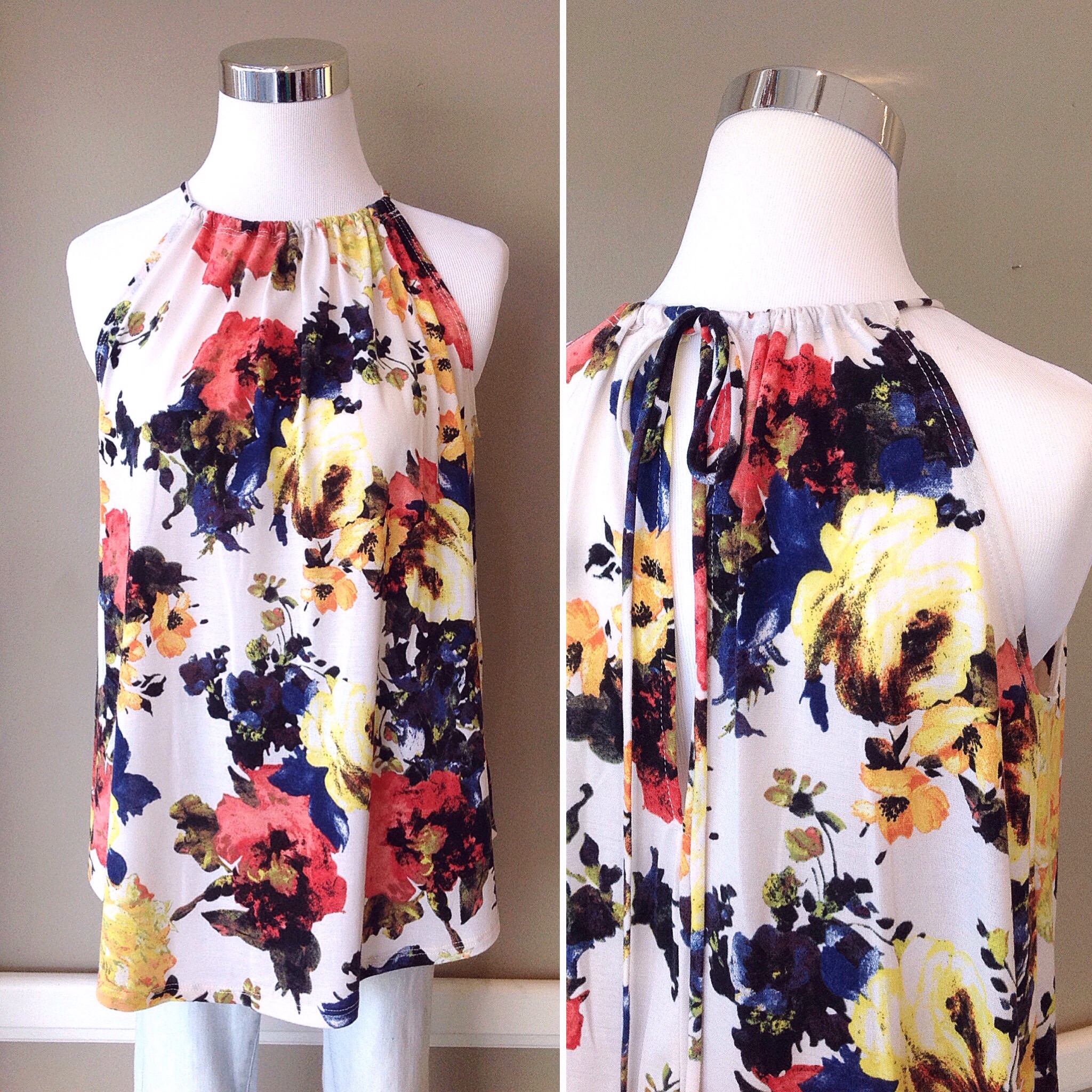 Knit floral print tank, $32
