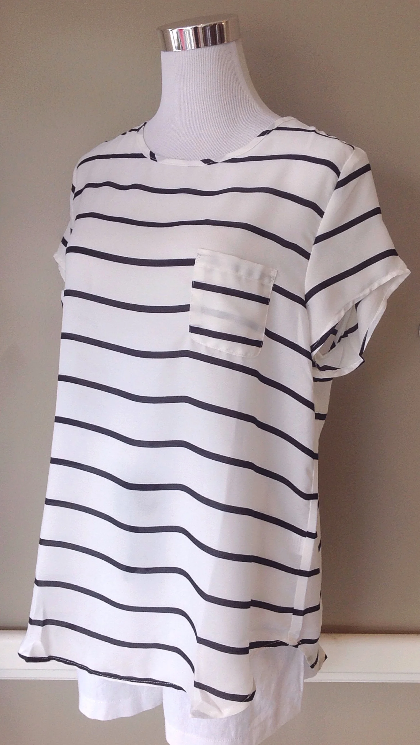 Black and white stripe top, $32