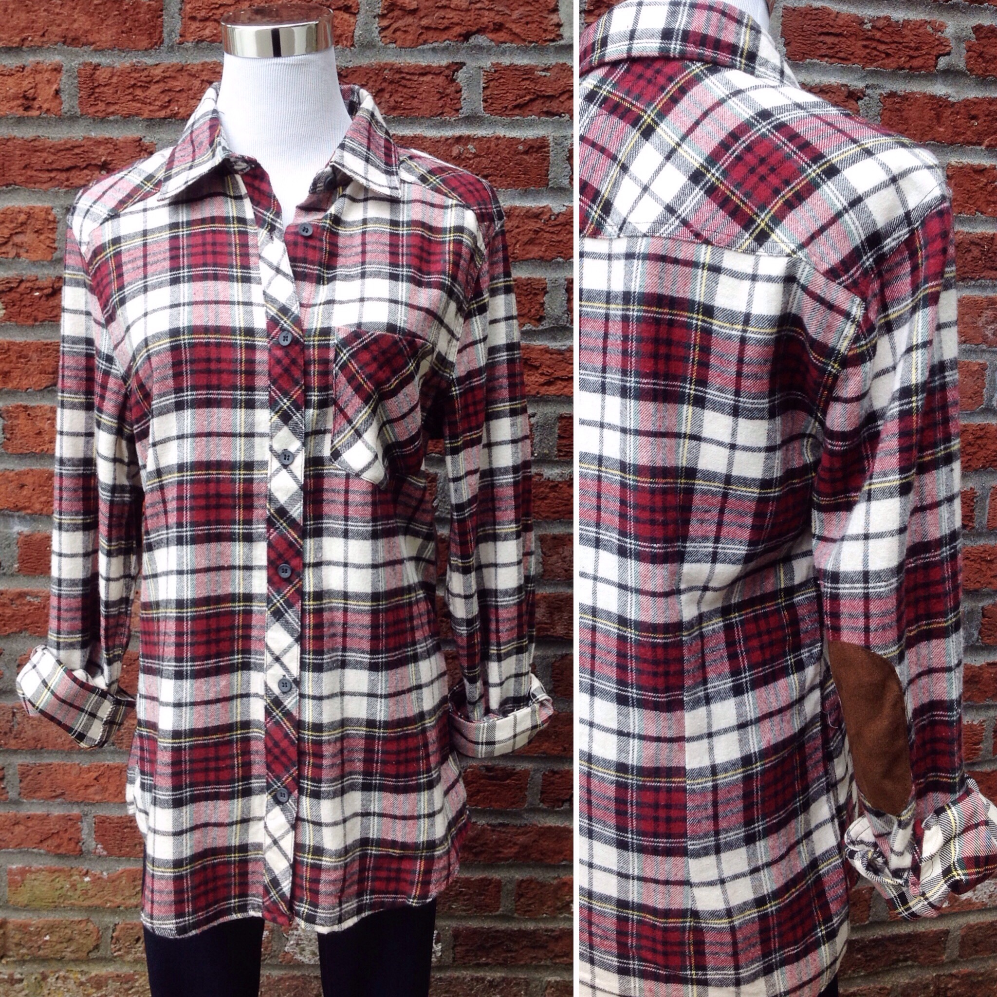 Lightweight flannel shirt with elbow patches, $34