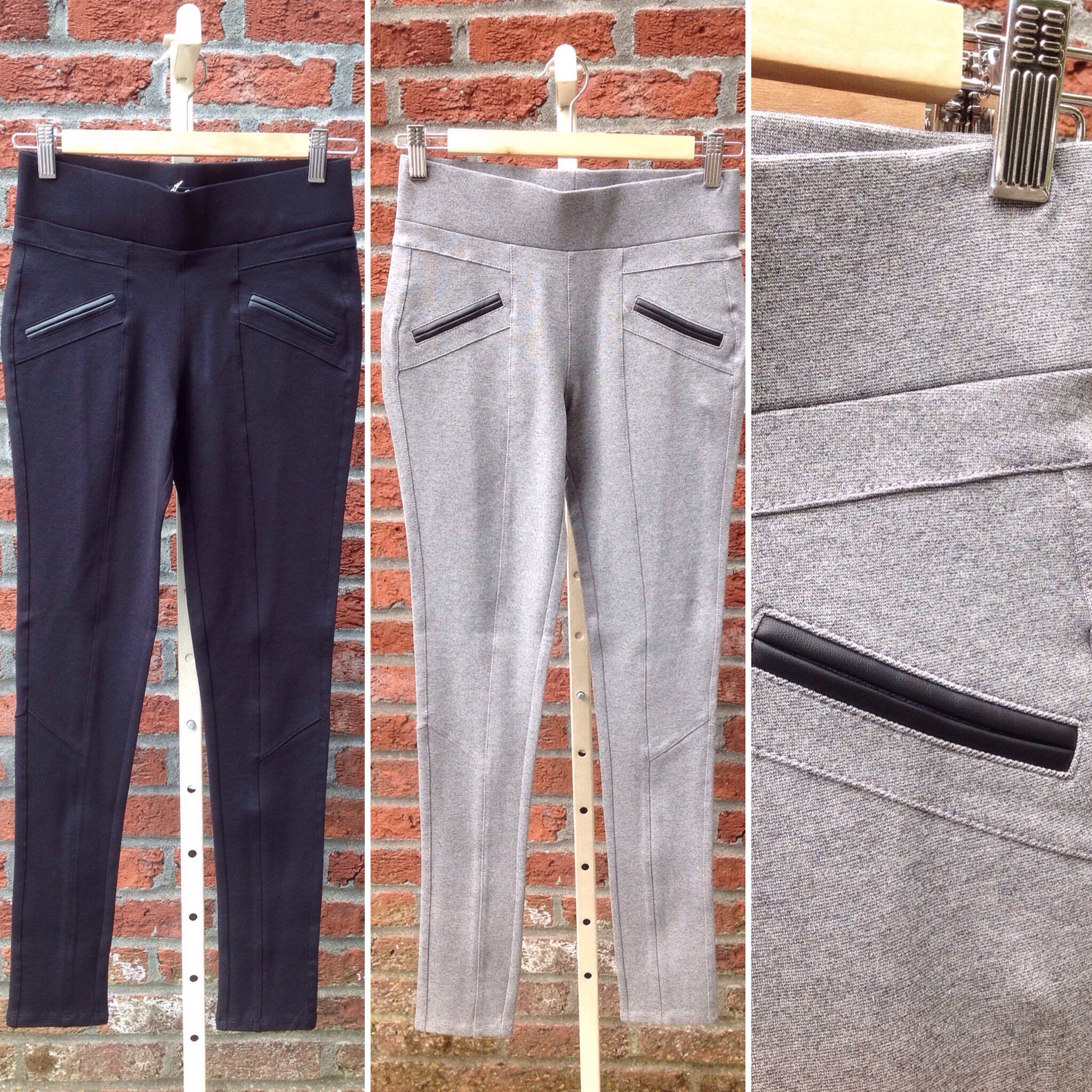 Ponte knit leggings with welt pockets, $34