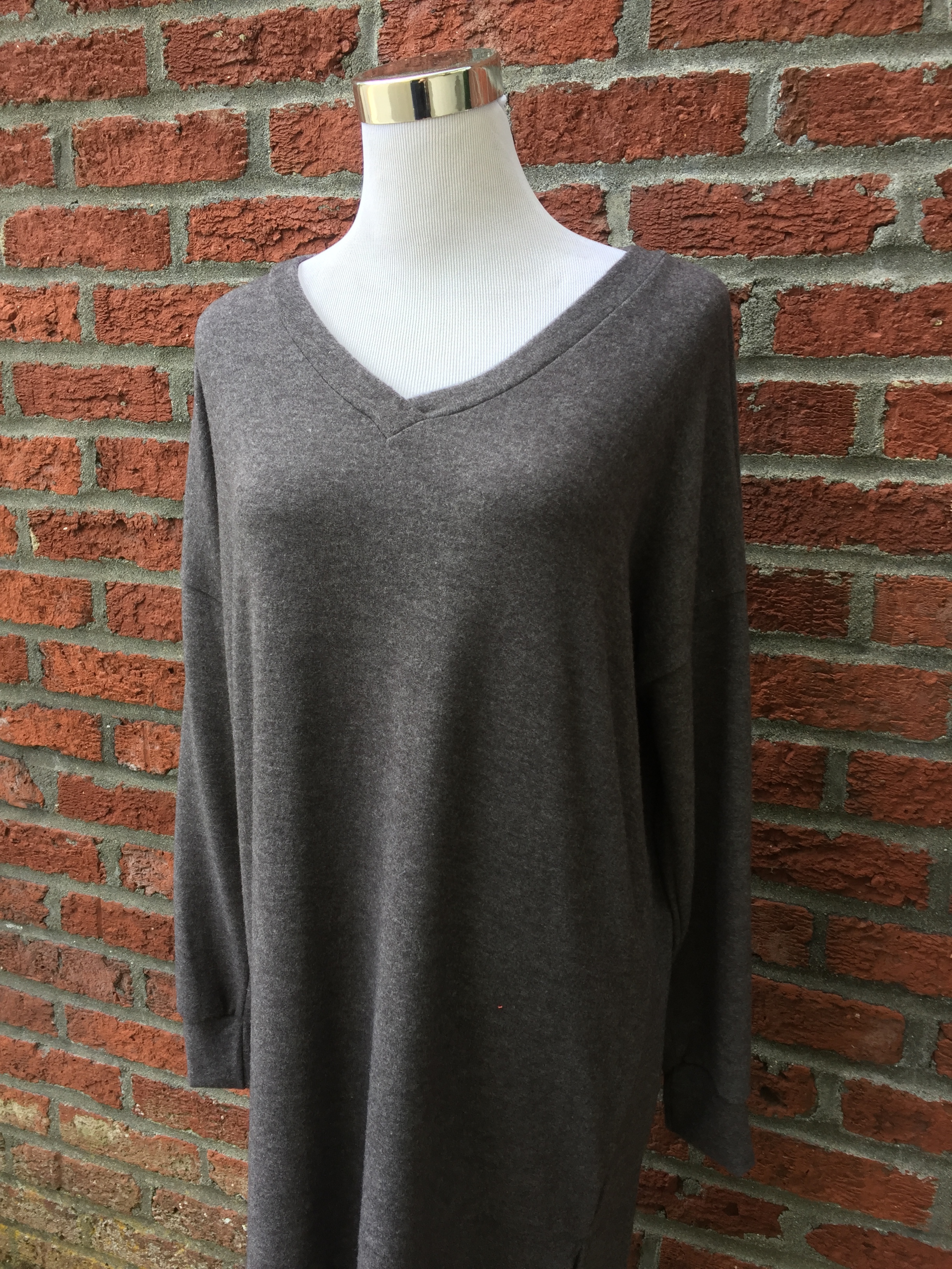 Reb+J tunic sweater ($32, grey and charcoal)