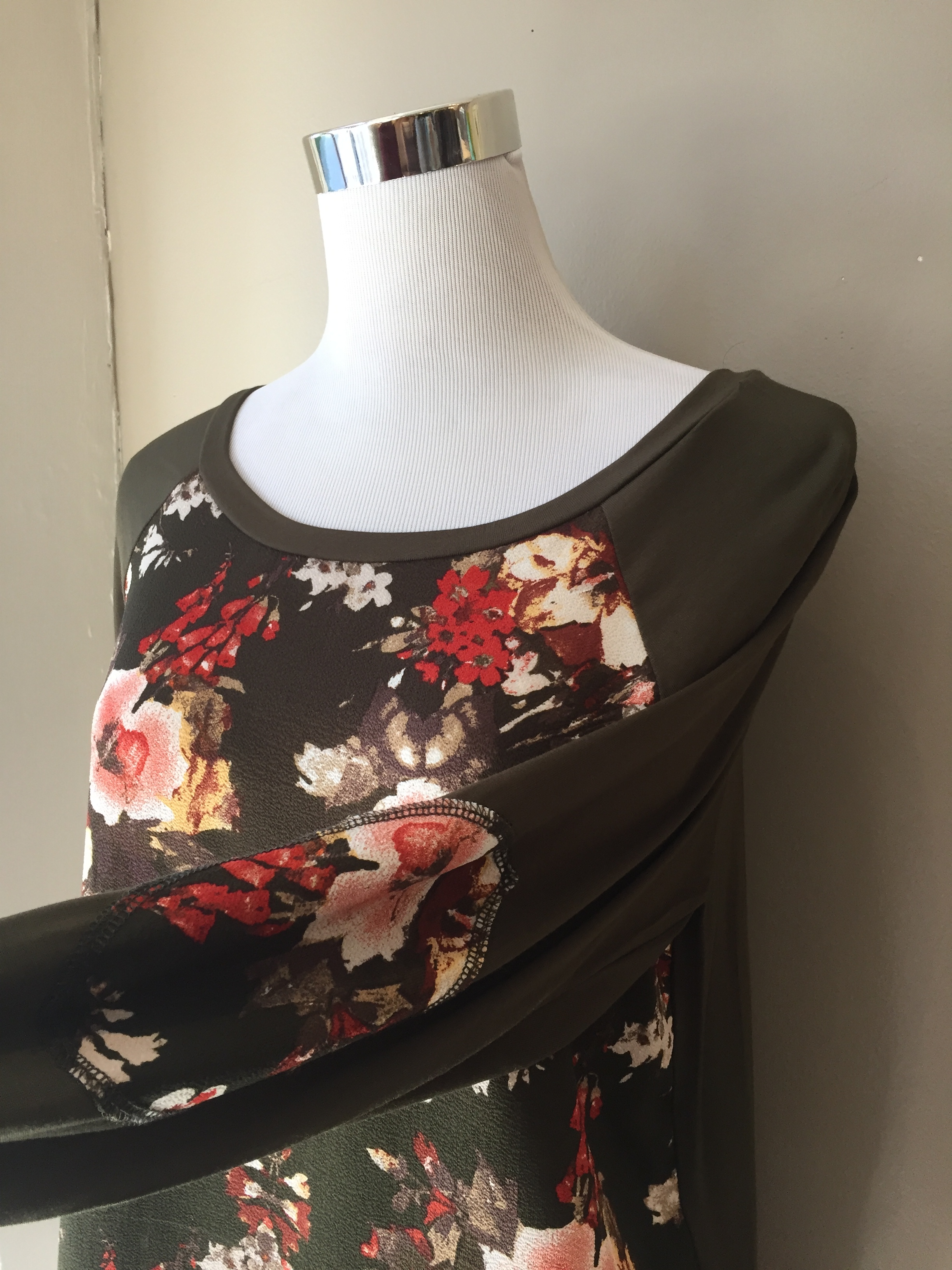Floral top with elbow detail ($32, also in black)