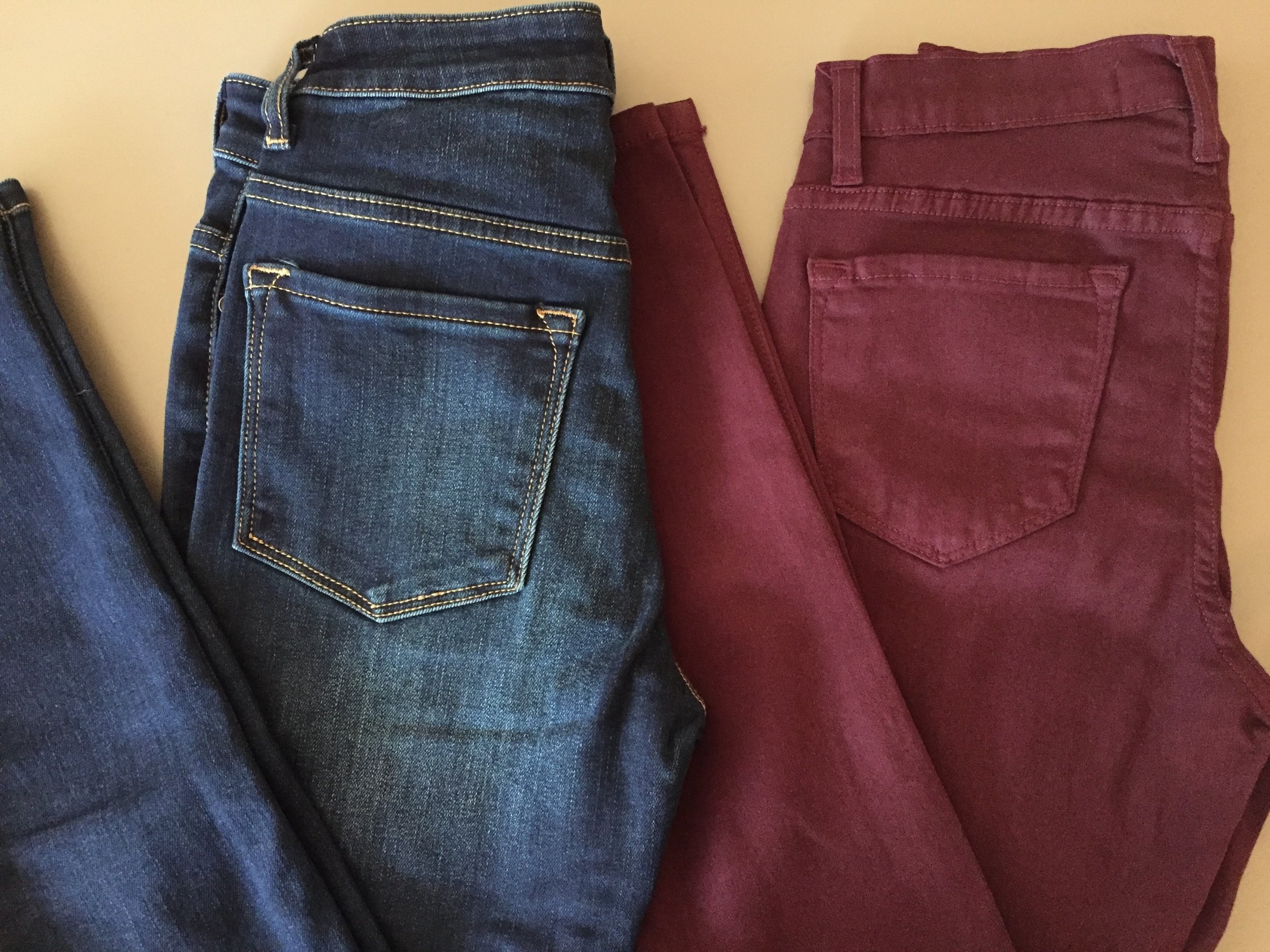 Kancan Highwaisted Jeans ($52 dark denim and burgundy)