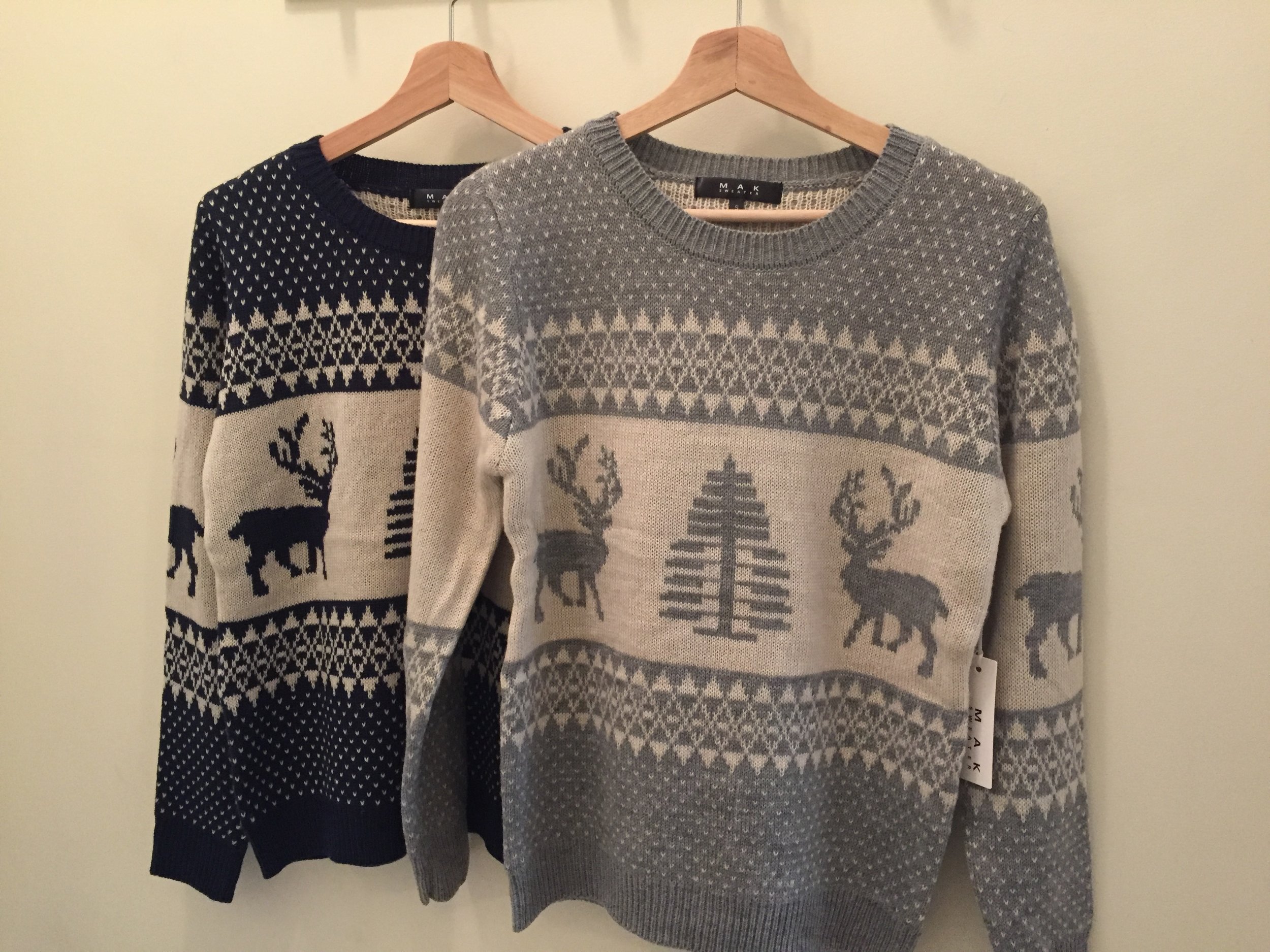 Holiday Sweater ($35 Red, Grey, and Navy)