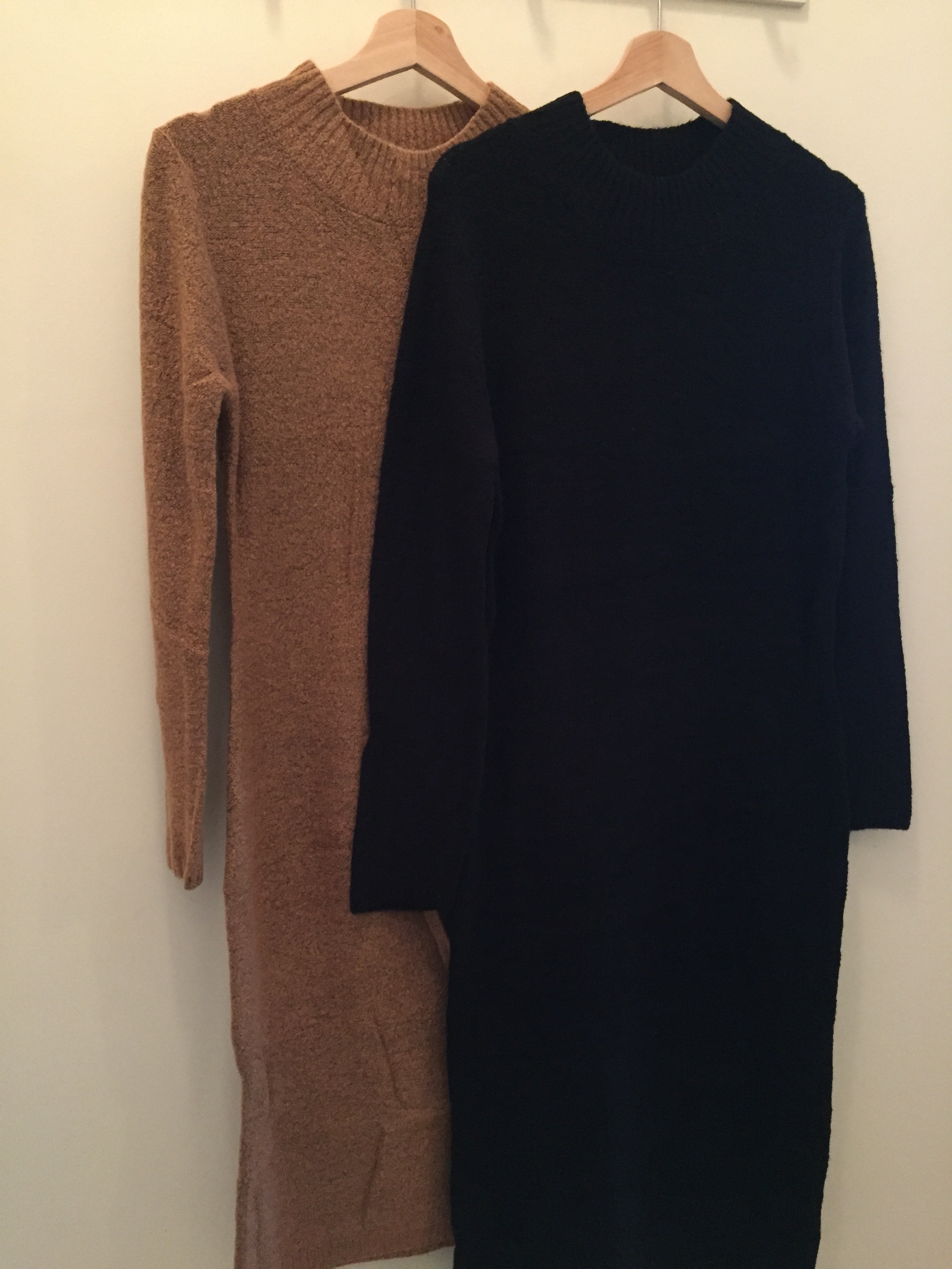 Mock Neck Sweater Dress ($42 Red, Camel, and Black)