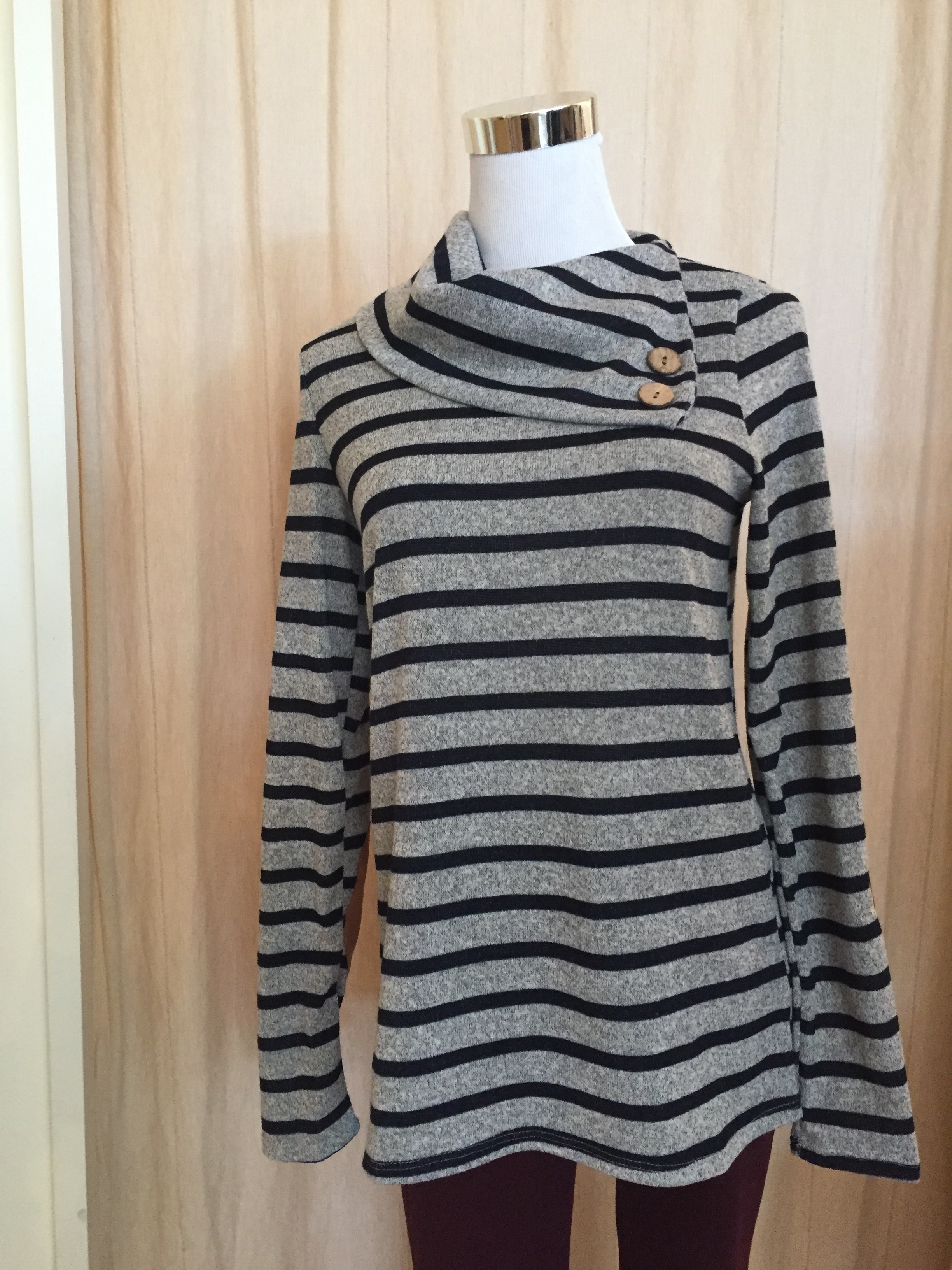 Button Detail Striped Sweater ($35)