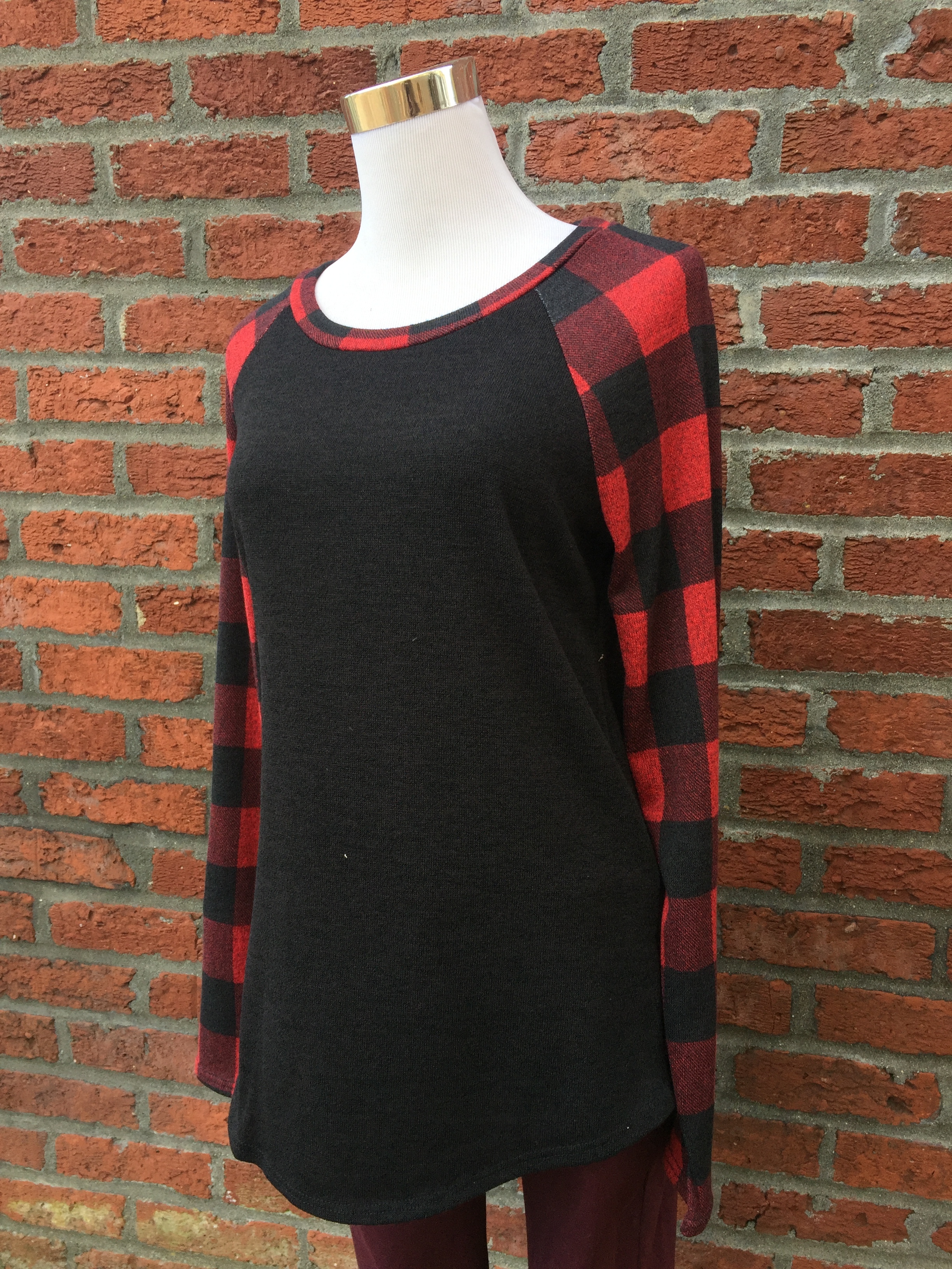 Plaid Detail Raglan ($32)