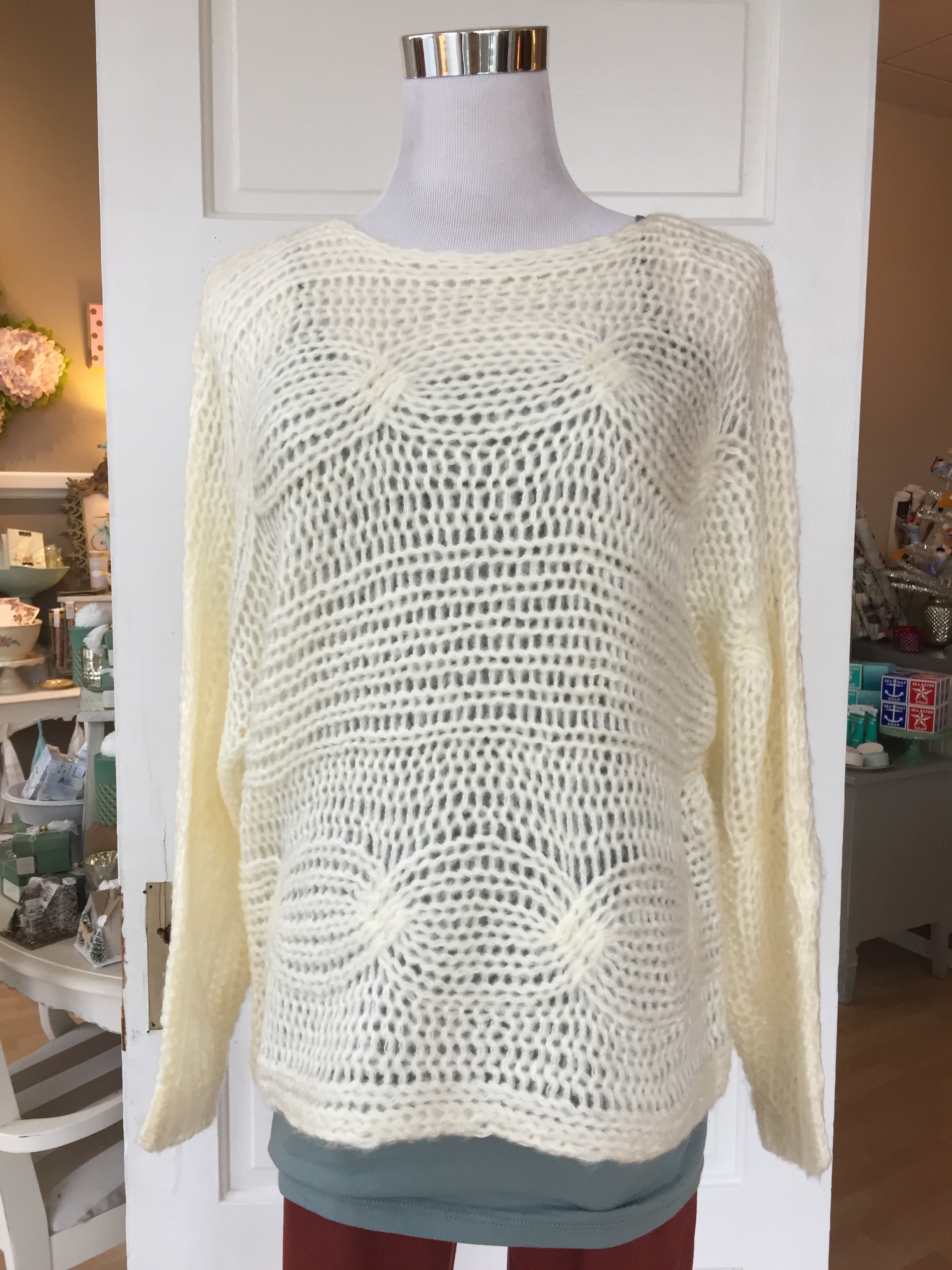 Ivory knit sweater ($38)