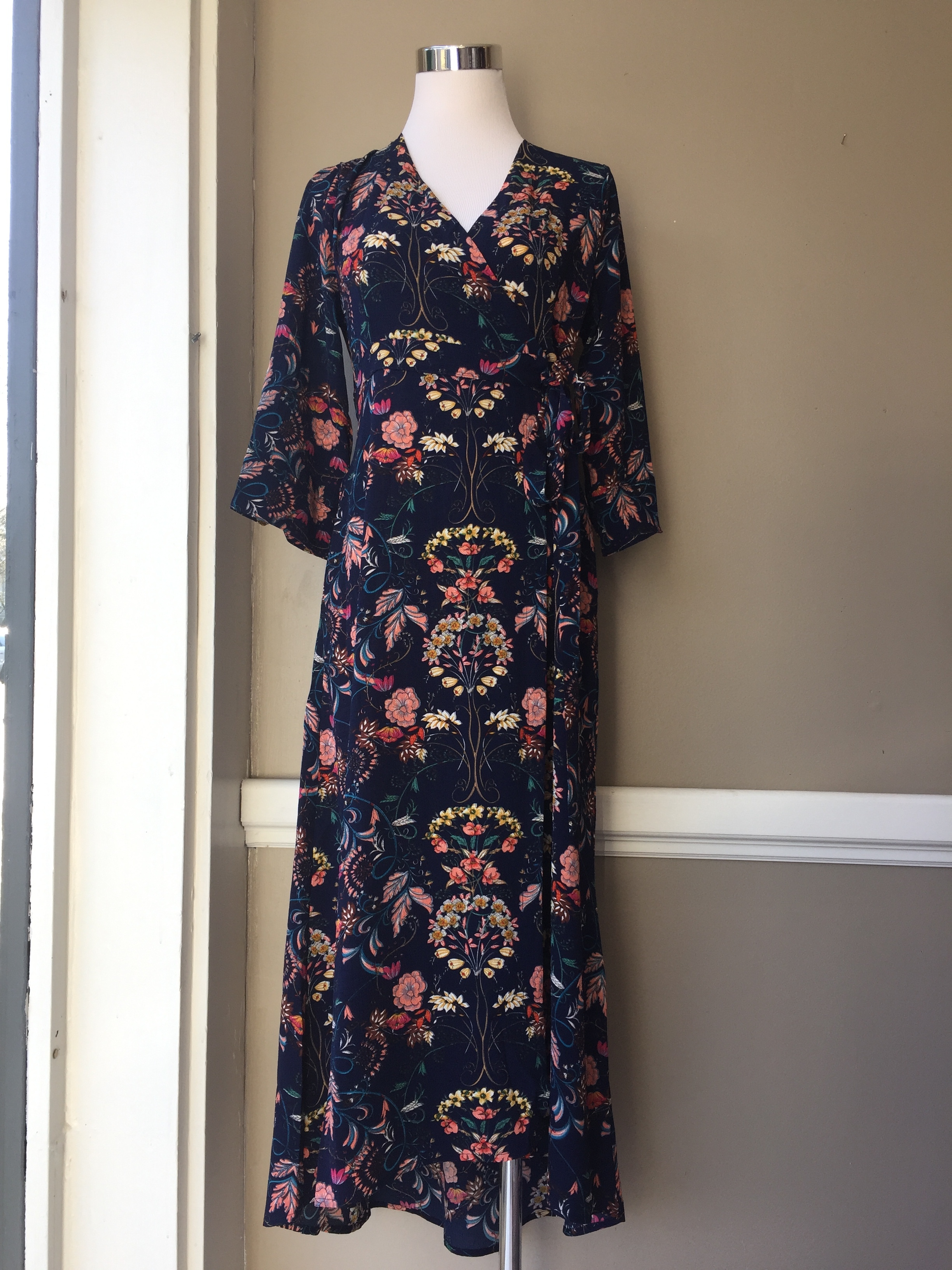 Navy Floral Maxi Dress $45