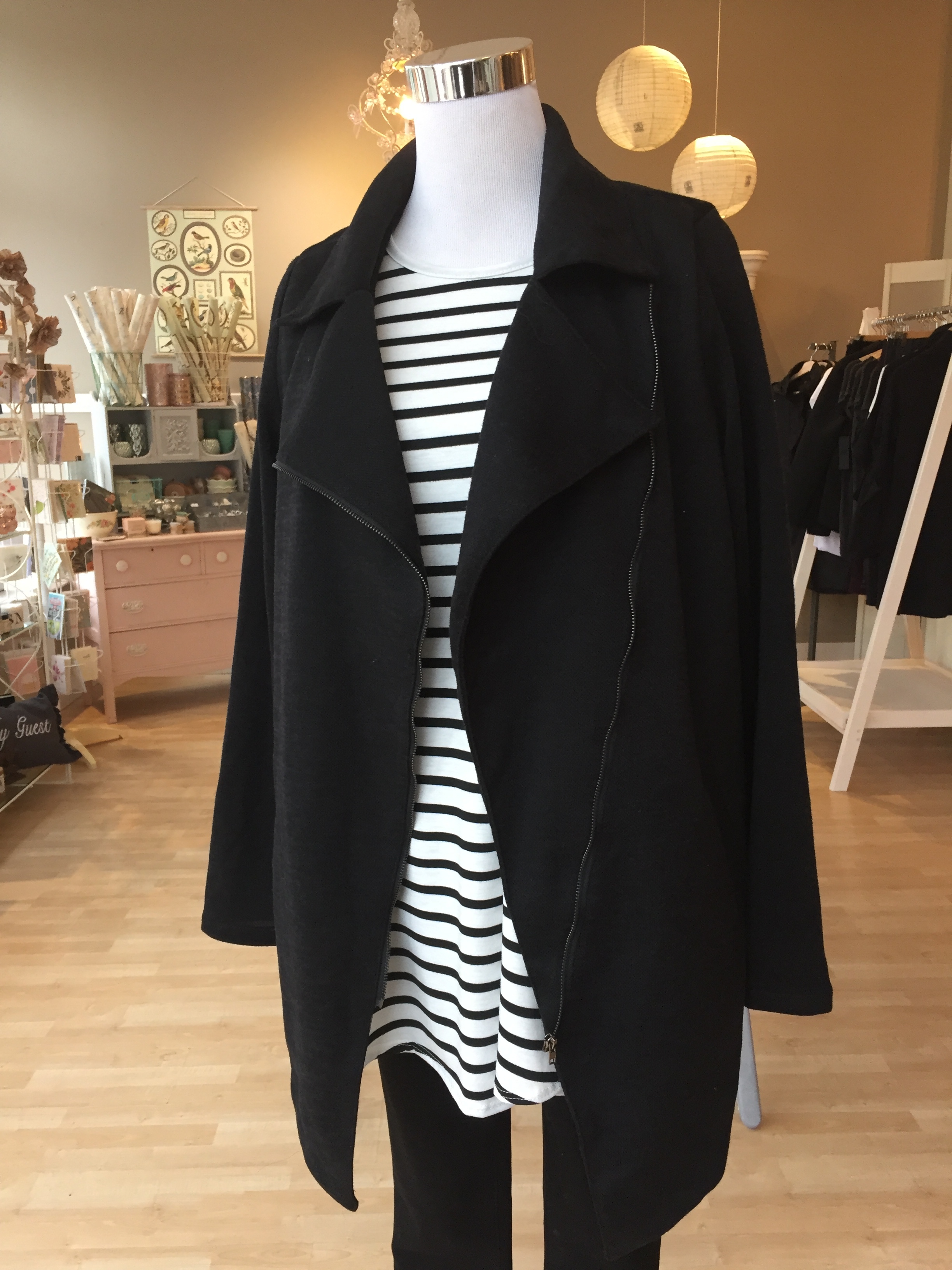 Asymmetrical Black Coat $48
