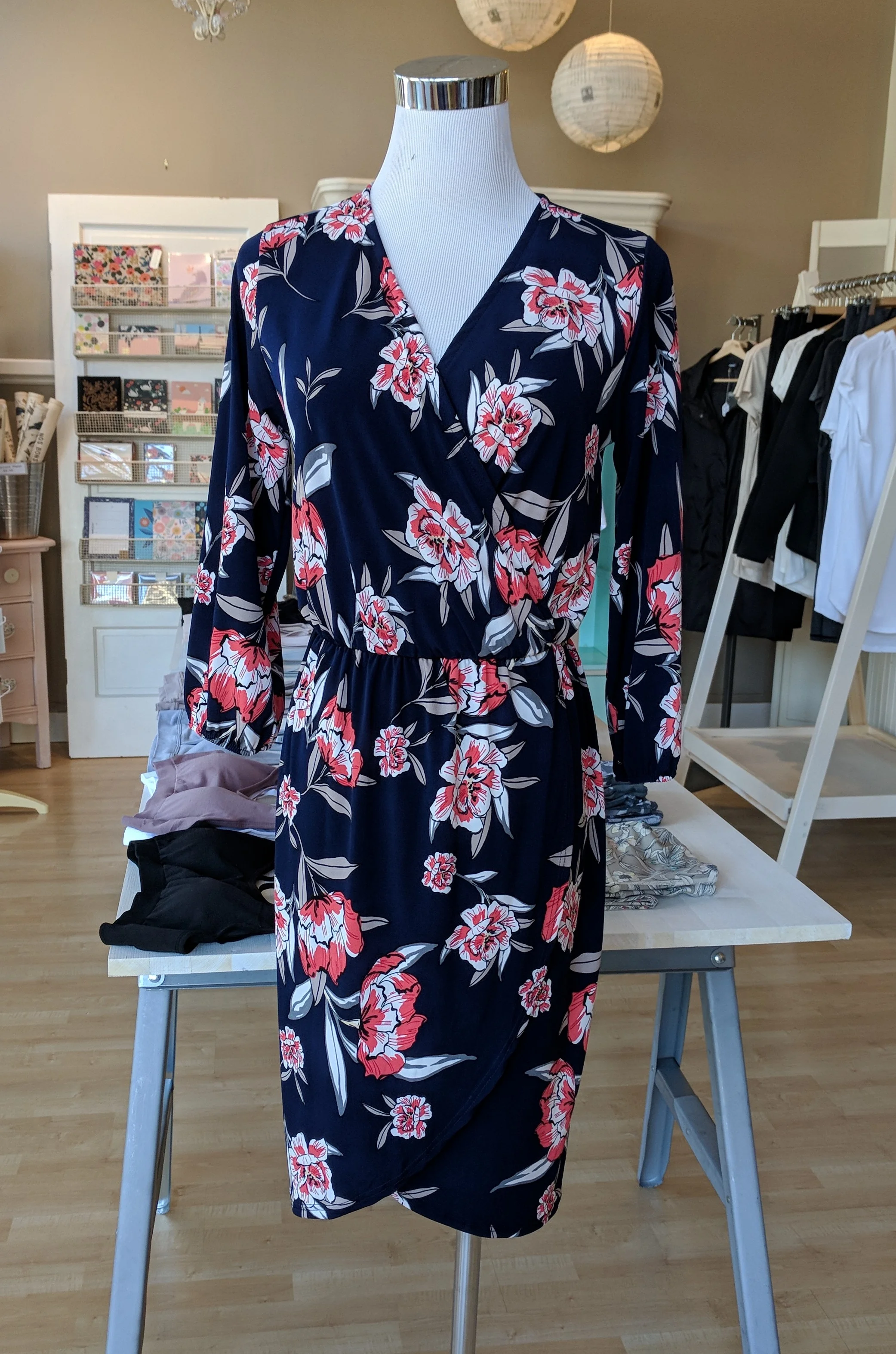 Navy shift dress $48