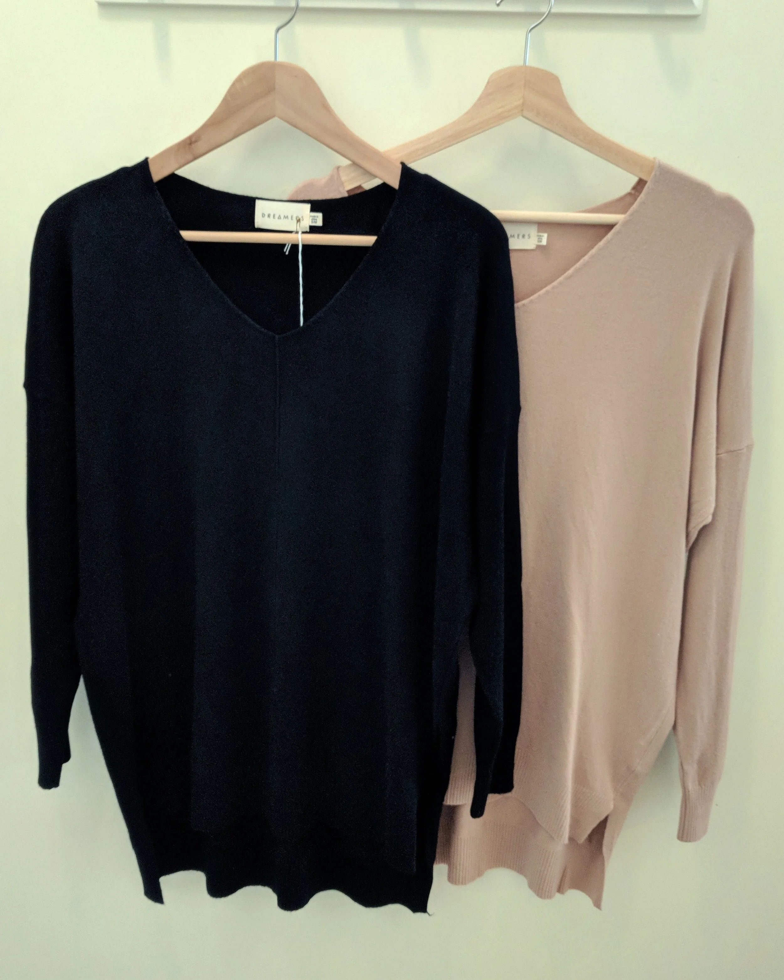 Black and Dusty Pink Dreamer Sweater $42