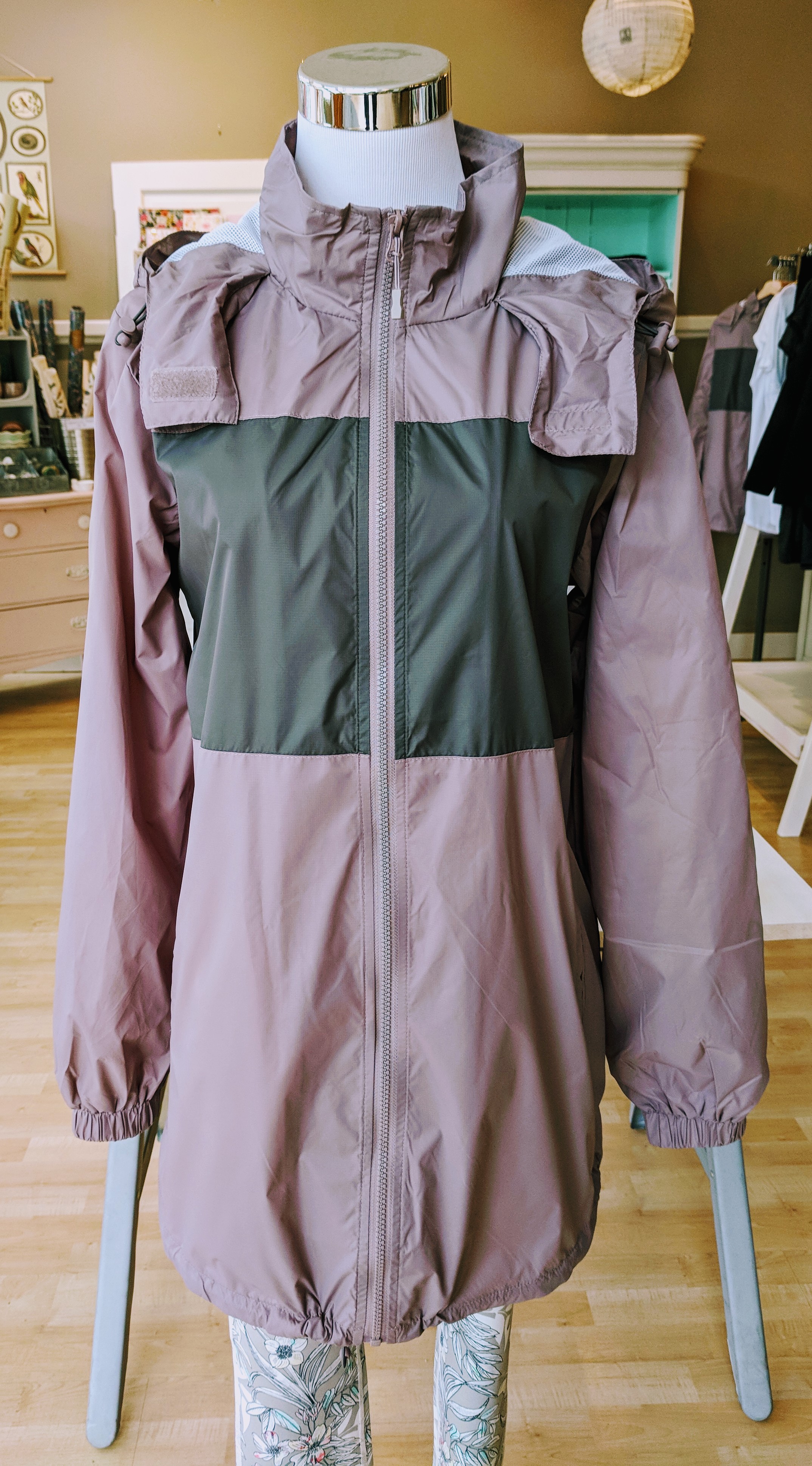 Violet casual hoodie jacket with adjustable drawstrings $54
