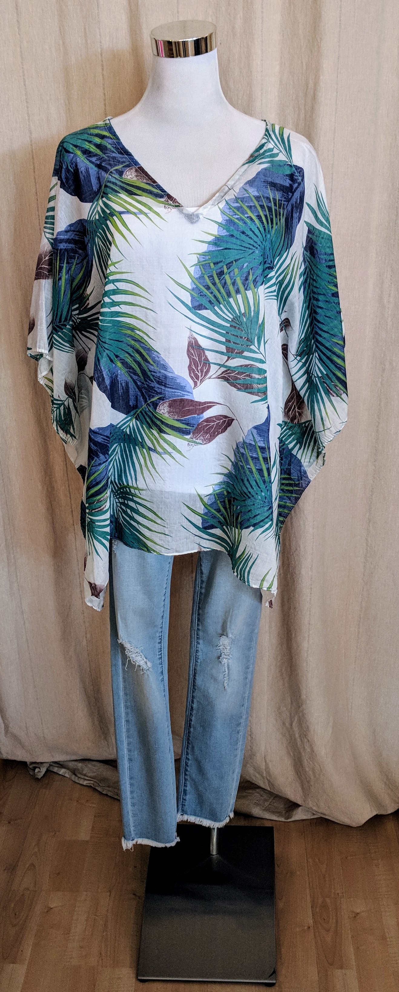 Blue tropical pattern cover. 
