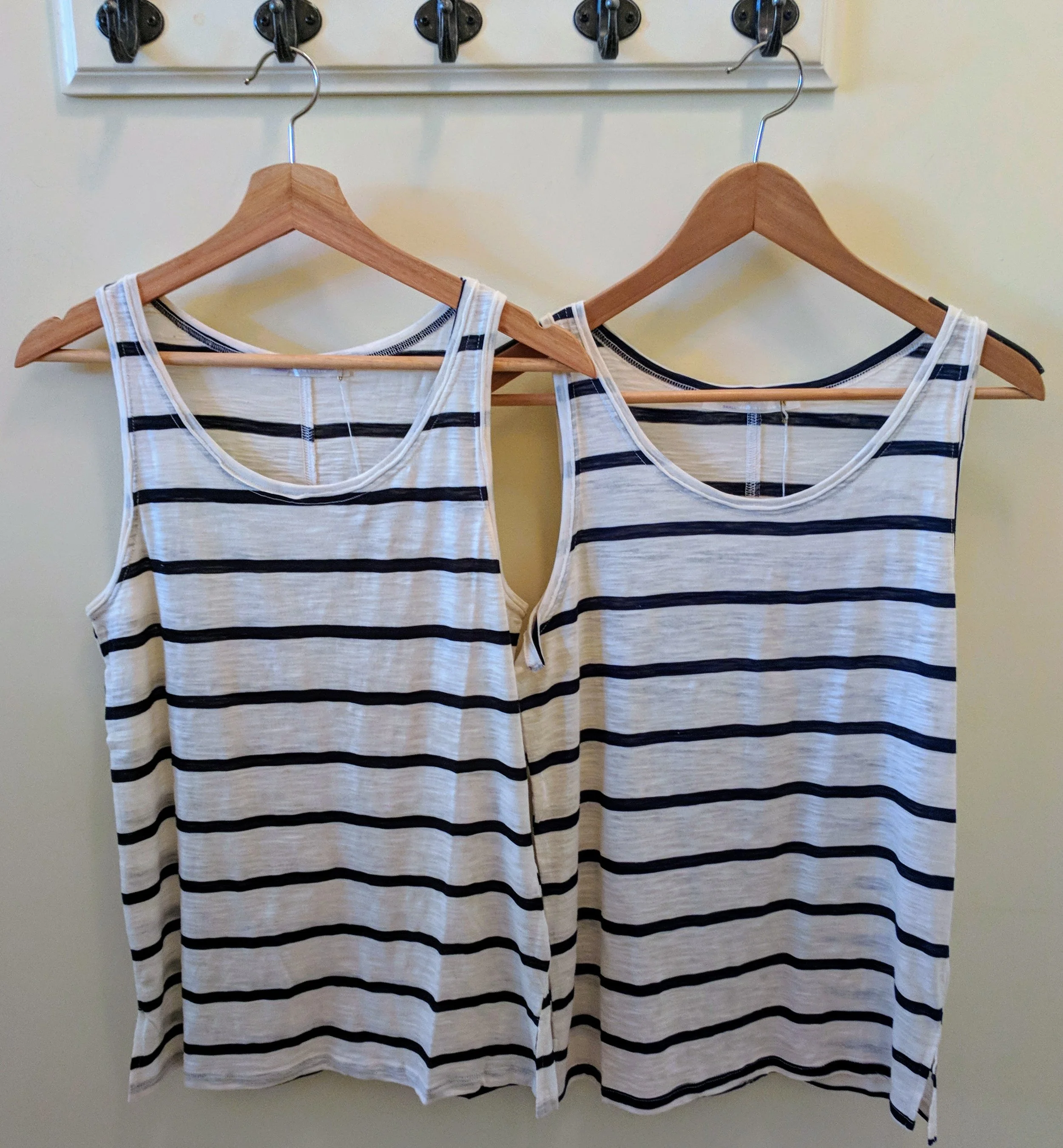 Black and white/ Navy and white stripe boho tank top. 