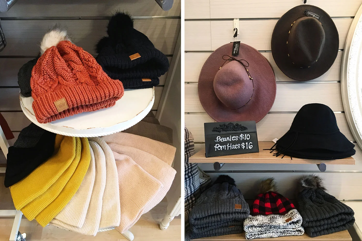 So many hats and beanies to choose from!