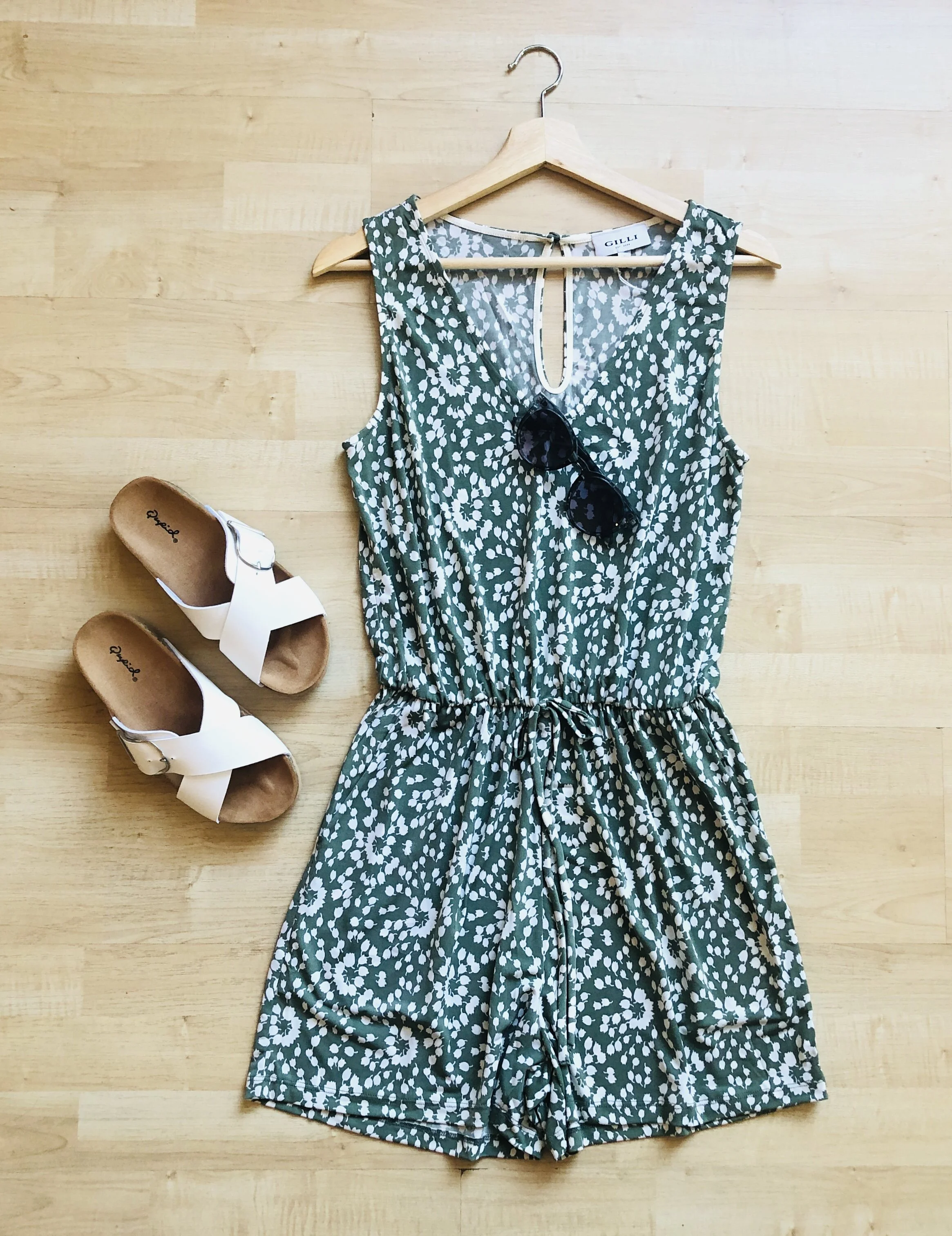 GILLI Romper $42 |  QUIPID Berks $28 | SUNNIES $12