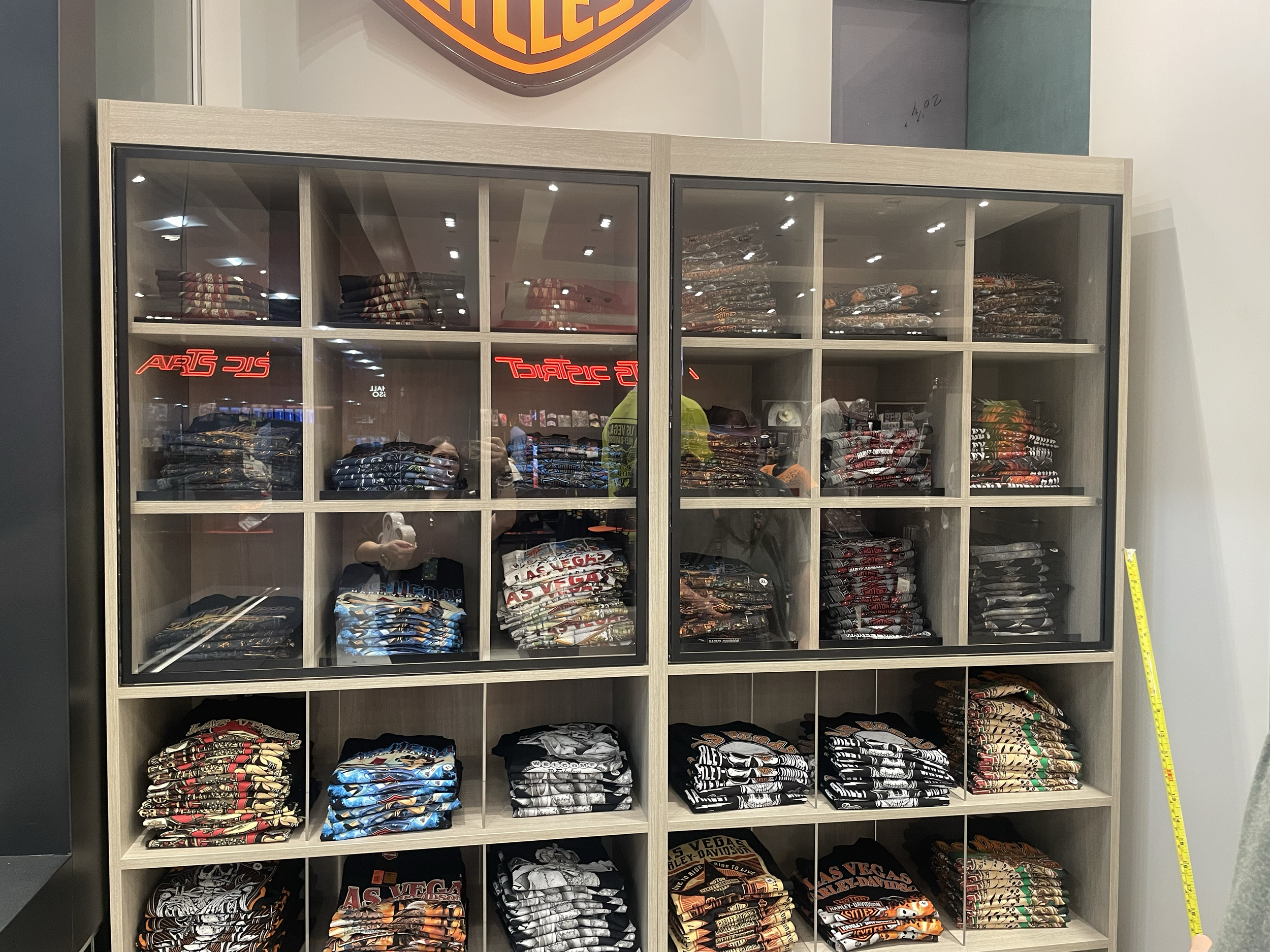 BEFORE T-shirt Fixture - I was asked to quickly and cost-effectively improve this shelving unit display.