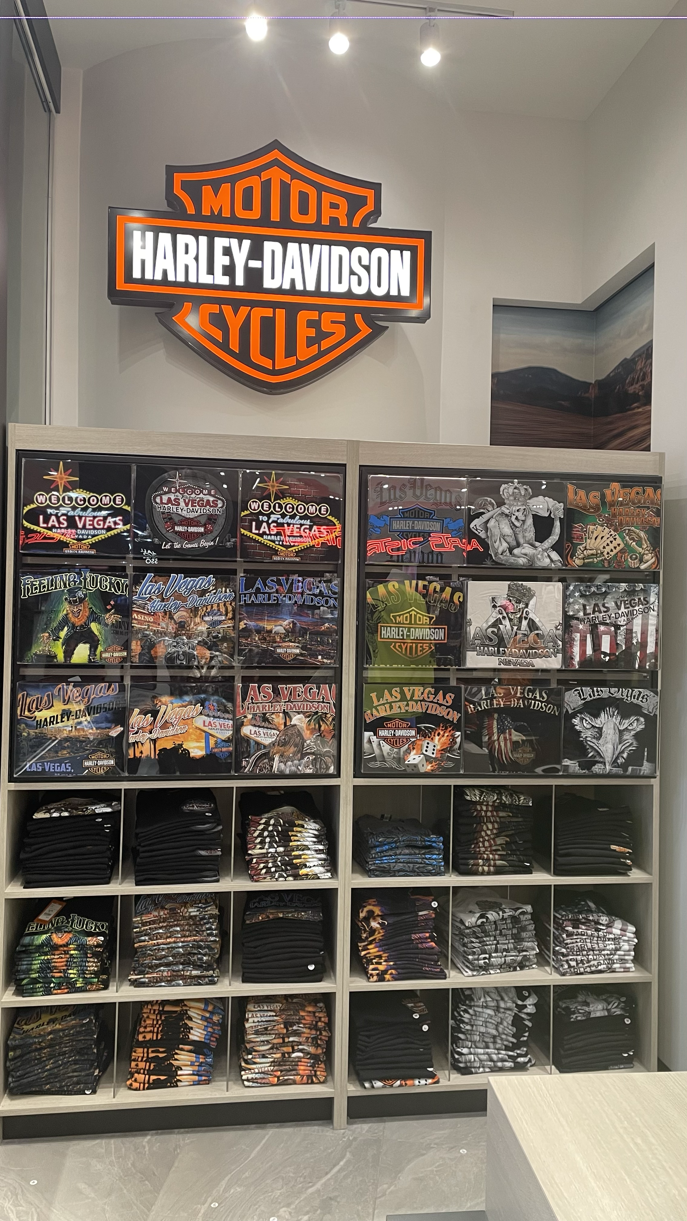 AFTER T-shirt Fixture - I made and installed graphic pockets with boards on the exterior of the doors to feature the T-shirt designs, creating a stronger visual connection to the product.