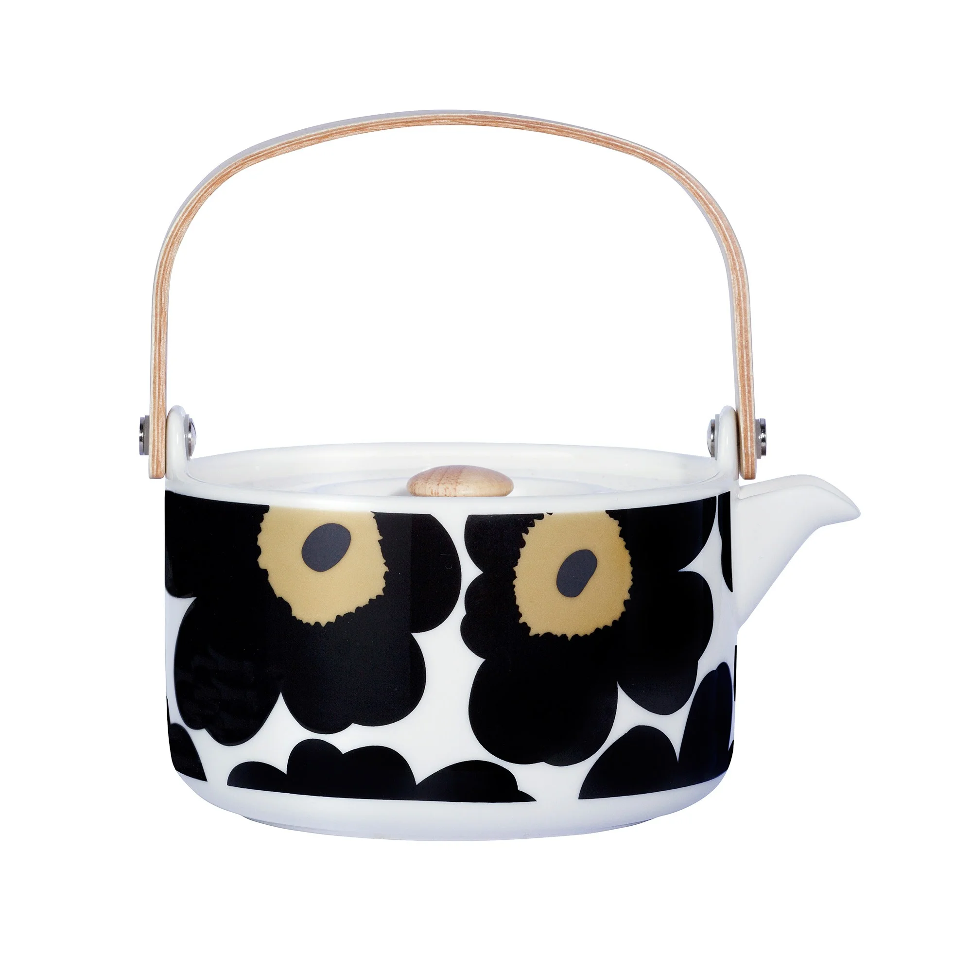 If you're a fan of Scandinavian interiors then you may be interested to learn that the instantly recognisable and, dare I utter the word, iconic Unikko 'poppy' print from Marimekko is 50 years old this year. Back in 1964, designer Maija Isola painted a series of floral prints including this graphic poppy print despite her boss, and Marimekko founder, Armi Ratia telling her not to since she felt flowers were more beautiful in nature than on fabric. But, after seeing the bold design Ratia included it in the range and it became an instant hit. Big in the sixties and pretty big in the nineties too, the poppy is a happy and uplifting motif that appeals to all, comes in a range of colours and can mainly be found on fabrics and ceramics. There's a lot to be said for a signature print when it comes to brand recognition, not including what happened to the Burberry check in the late nineties. Yes Daniella Westbrook, I mean you. In comparison Unikko seems to have come out relatively unscathed and is looking pretty fresh for 50. The special anniversary edition tea pot above is from Skandium