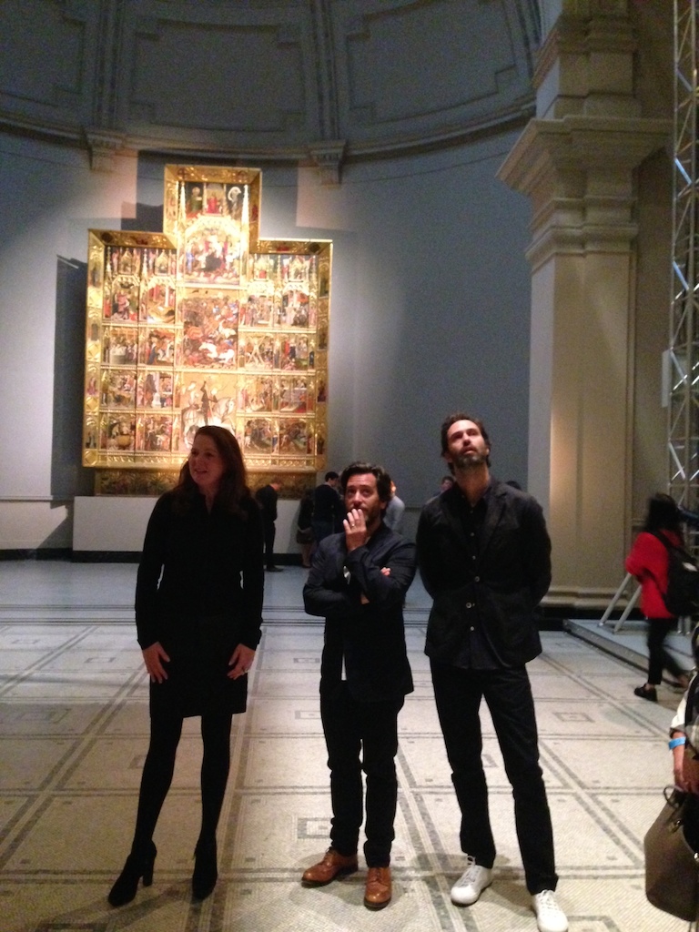 Edward Barber and Jay Osgerby explaining their extraordinary installation in the Raphael Gallery at the V&A