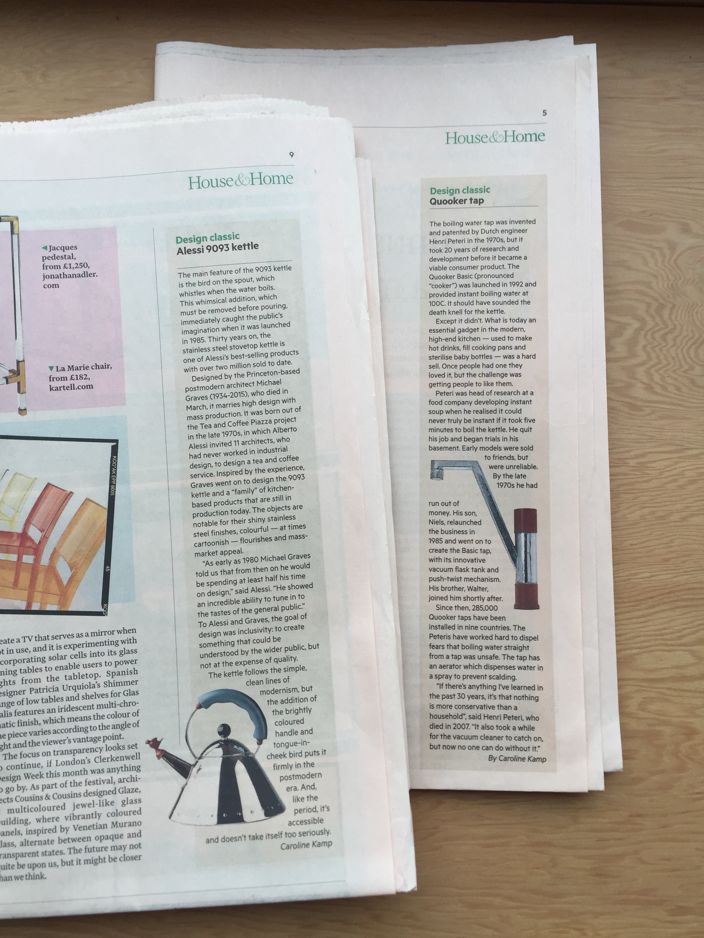 I've written a few Design Classics for The FT's House & Home .