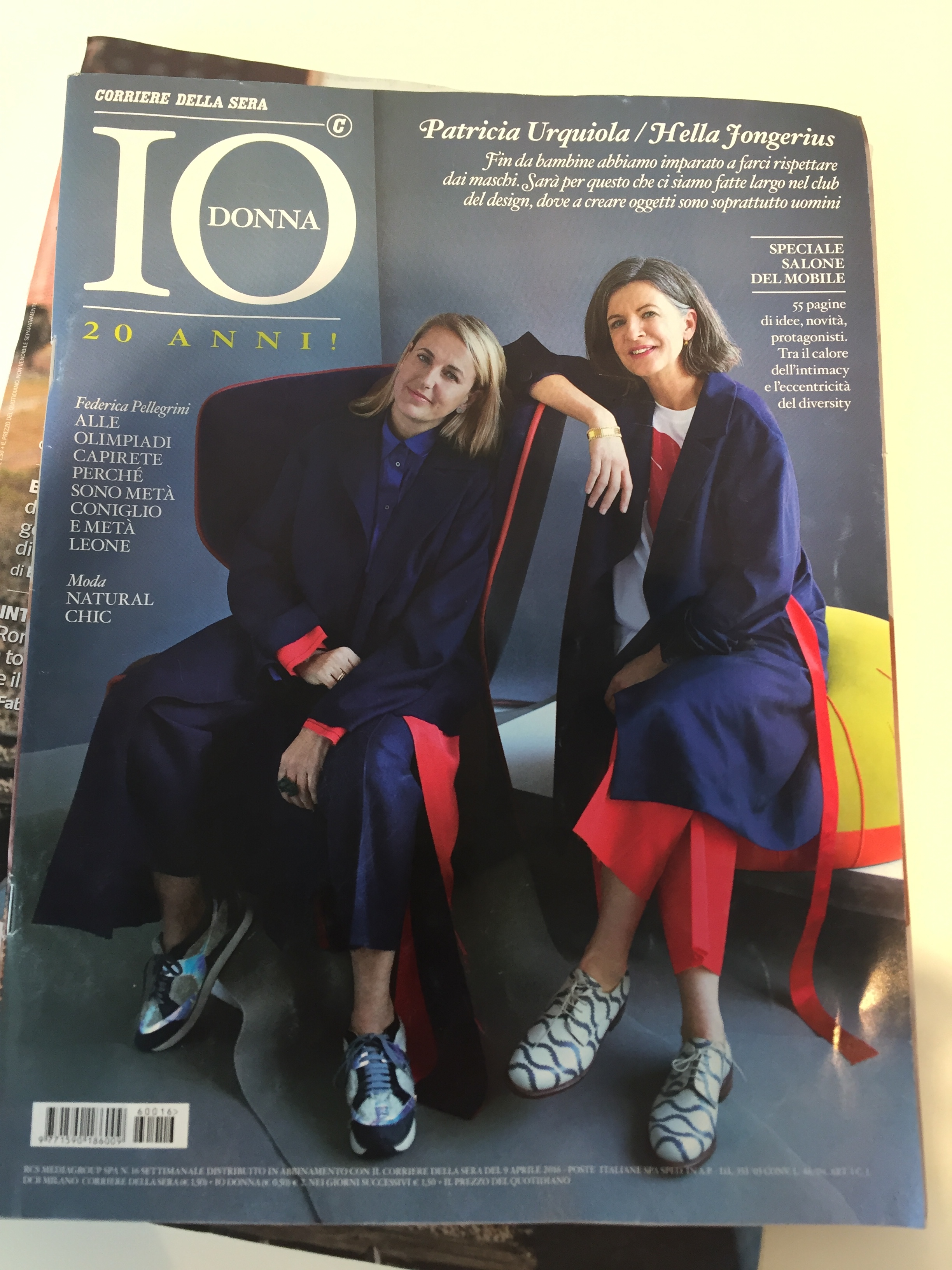 Love this cover on an Italian magazine featuring designers Patricia Urquiola and Hella Jongerius . 